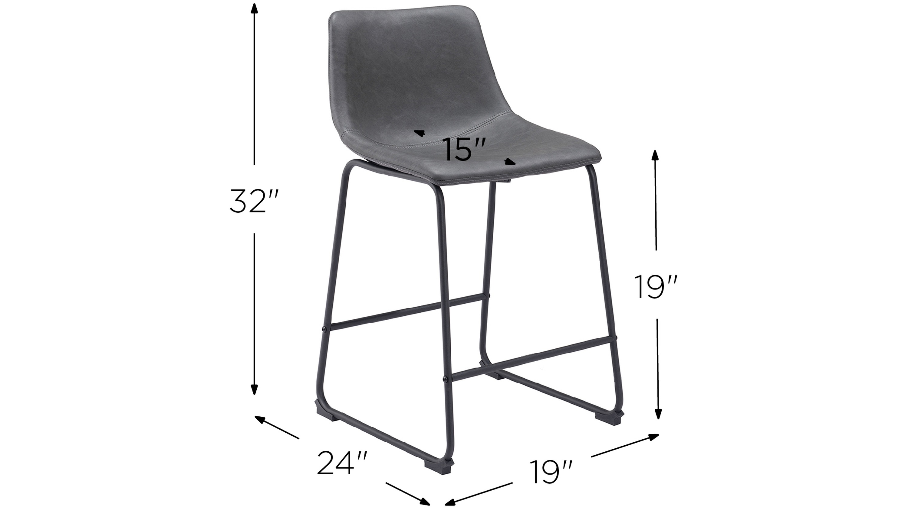 Smart Counter-Height Stool: Set of 2 Dimensions