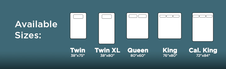Available Sizes: Twin, Twin XL, Full, Queen, King, Cal. King