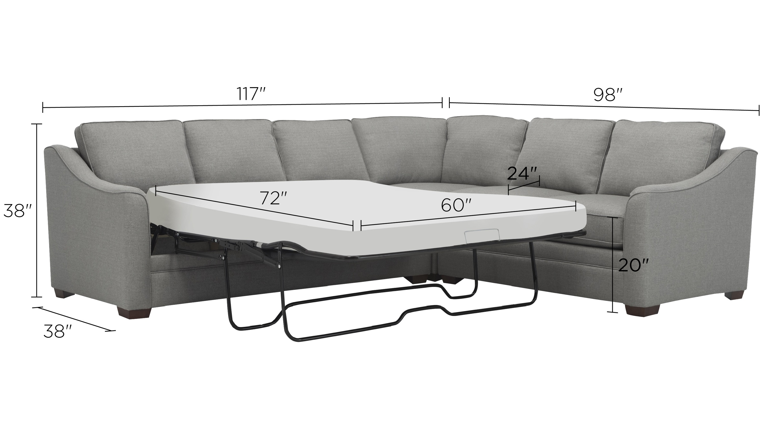 Hazelton 3-pc. Sectional Sofa Dimensions