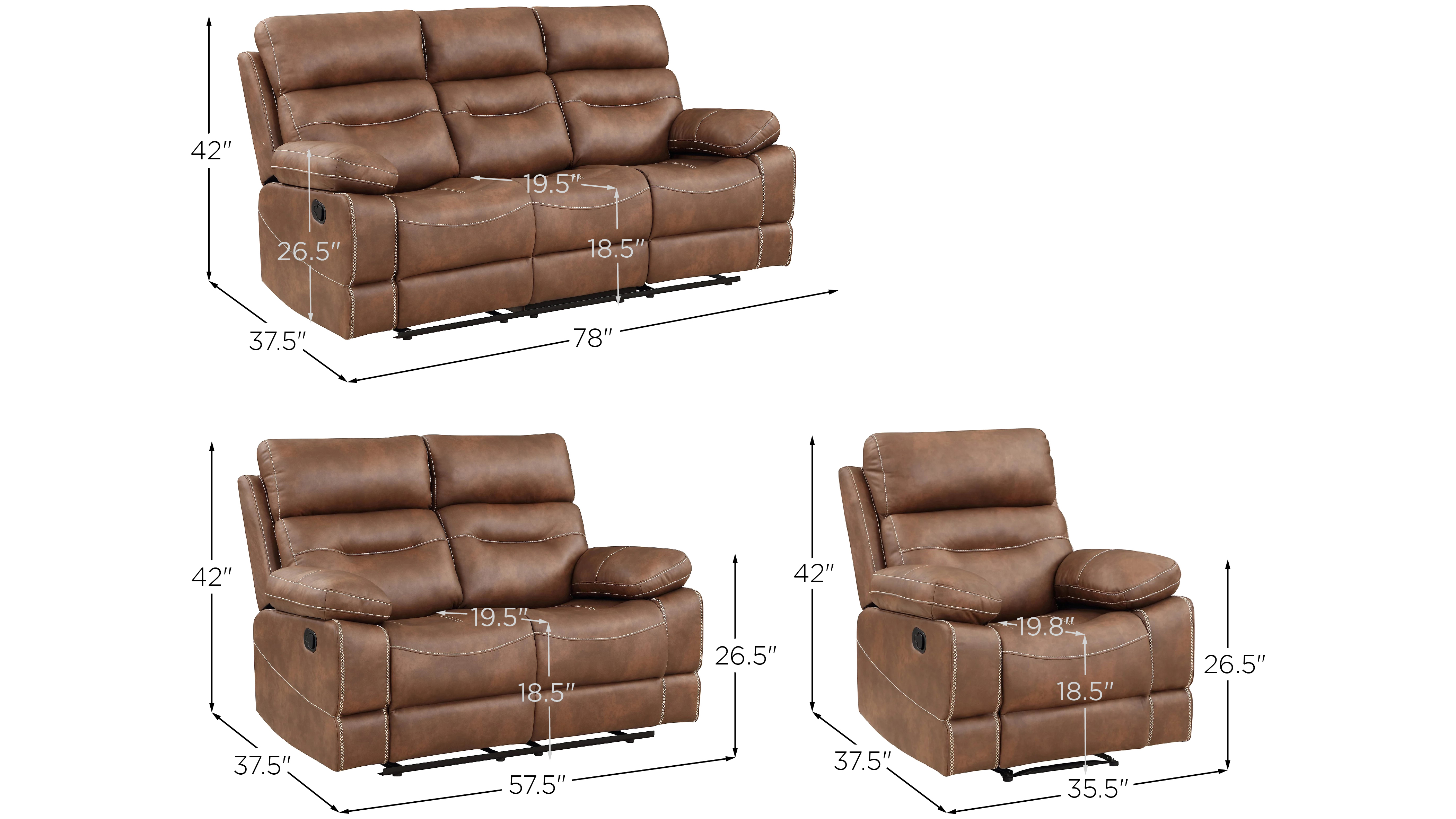 Rudger Reclining Sofa Loveseat And