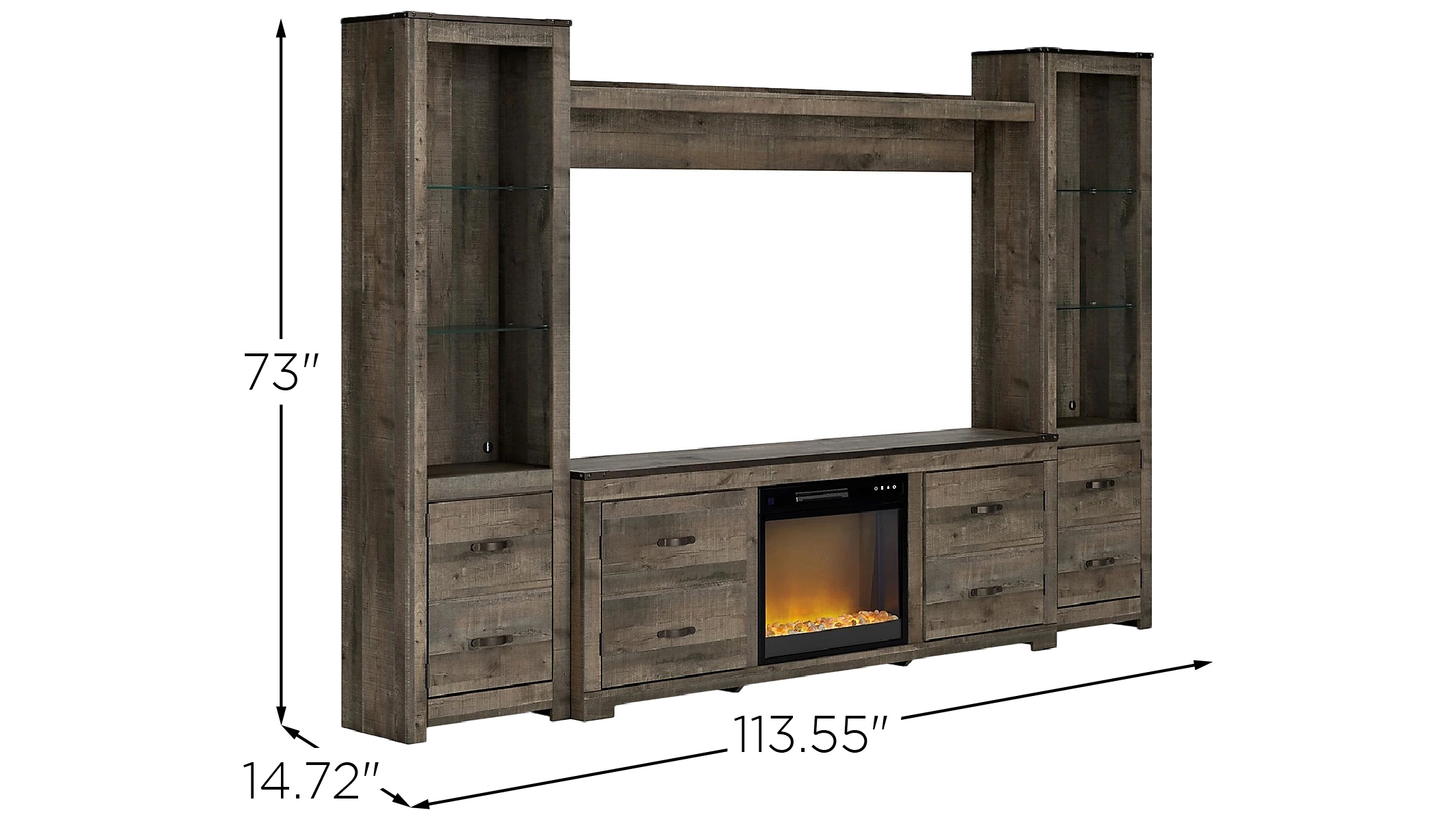 Trinell 4Piece Entertainment Center & Electric Fireplace Raymour
