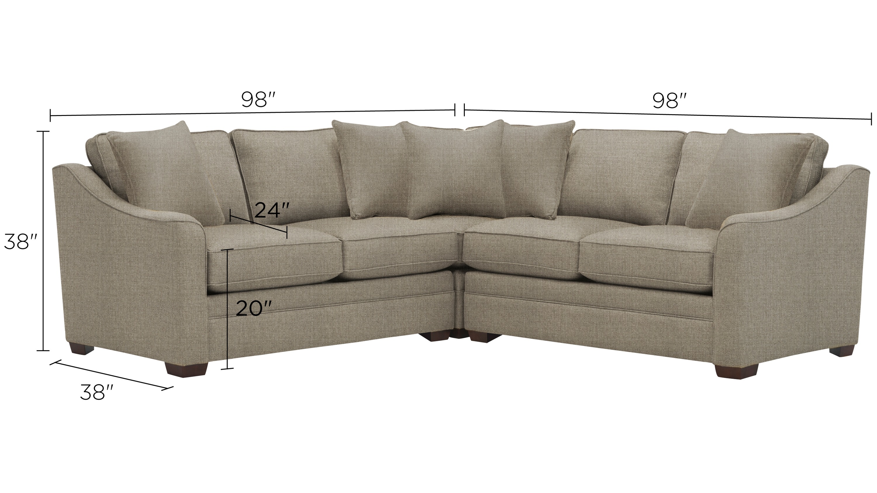 Hazelton 3-pc. Sectional Sofa Dimensions