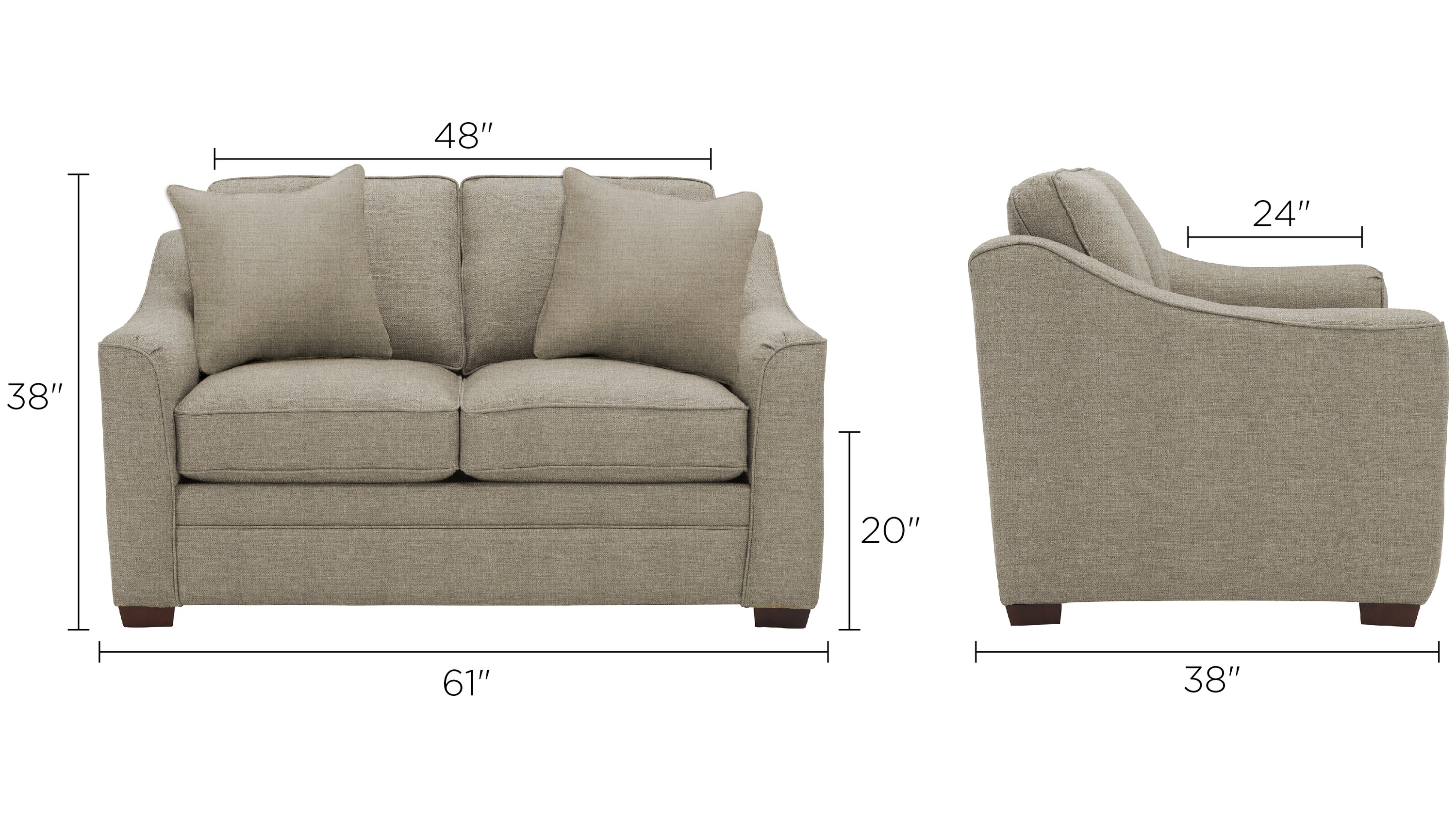 Hazelton Loveseat Dimensions