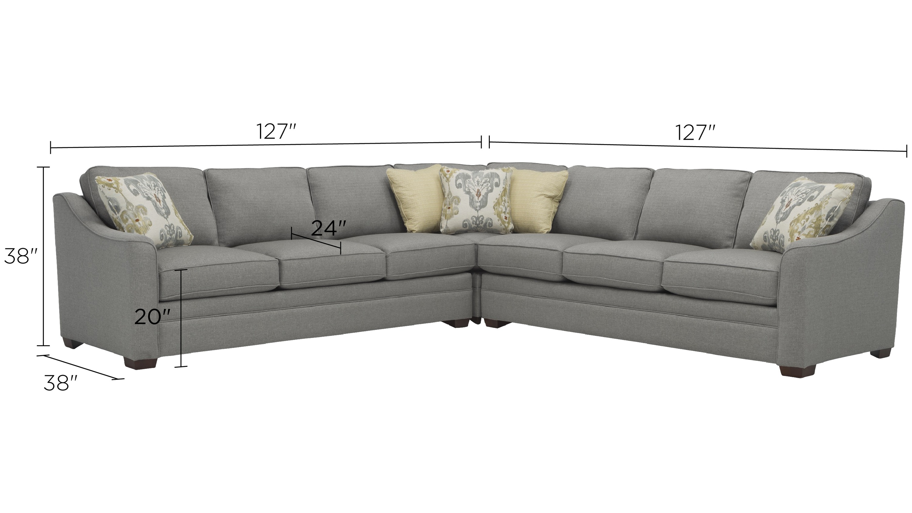 Hazelton 3-pc. Sectional Sofa Dimensions