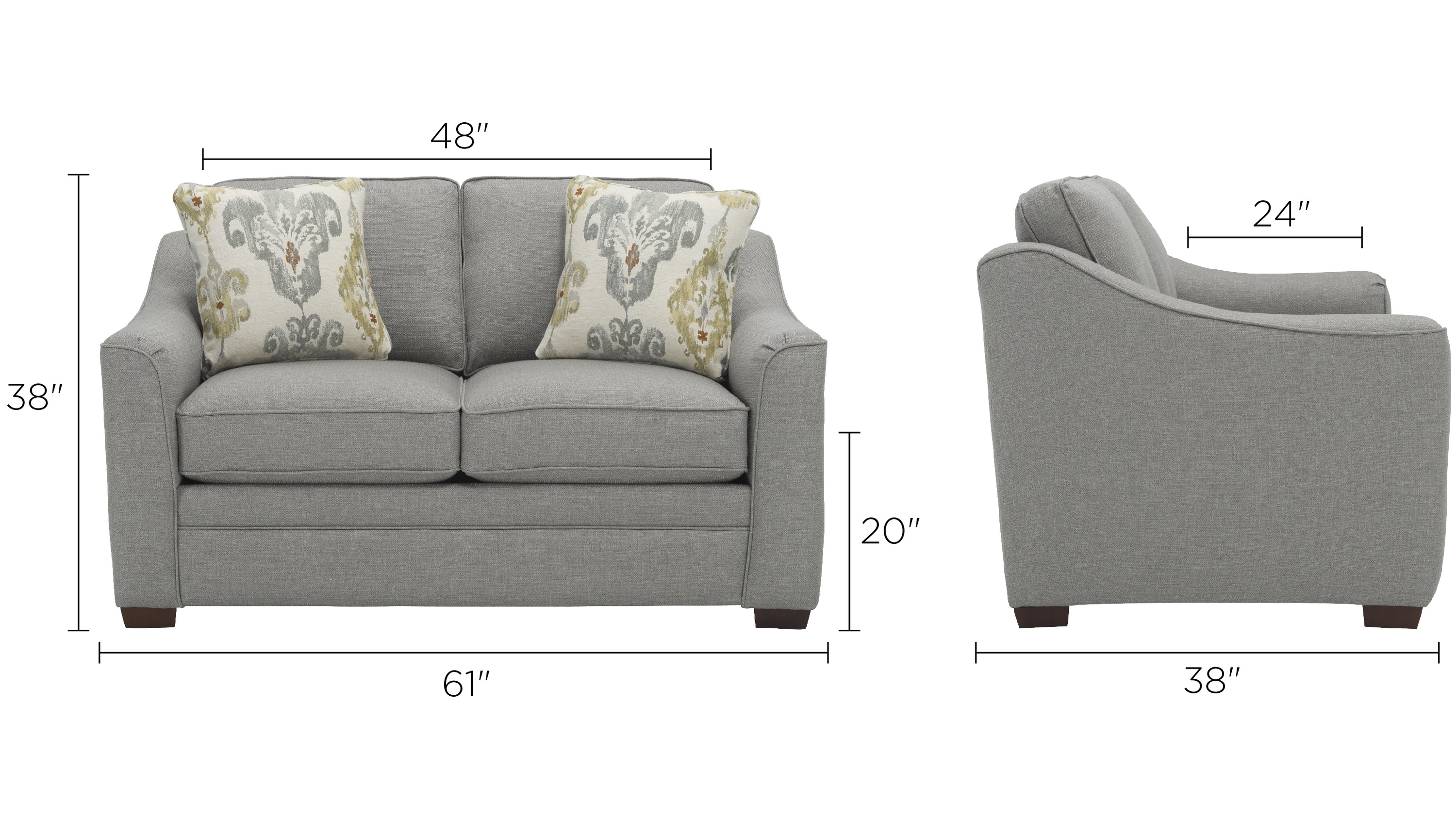 Hazelton Loveseat Dimensions