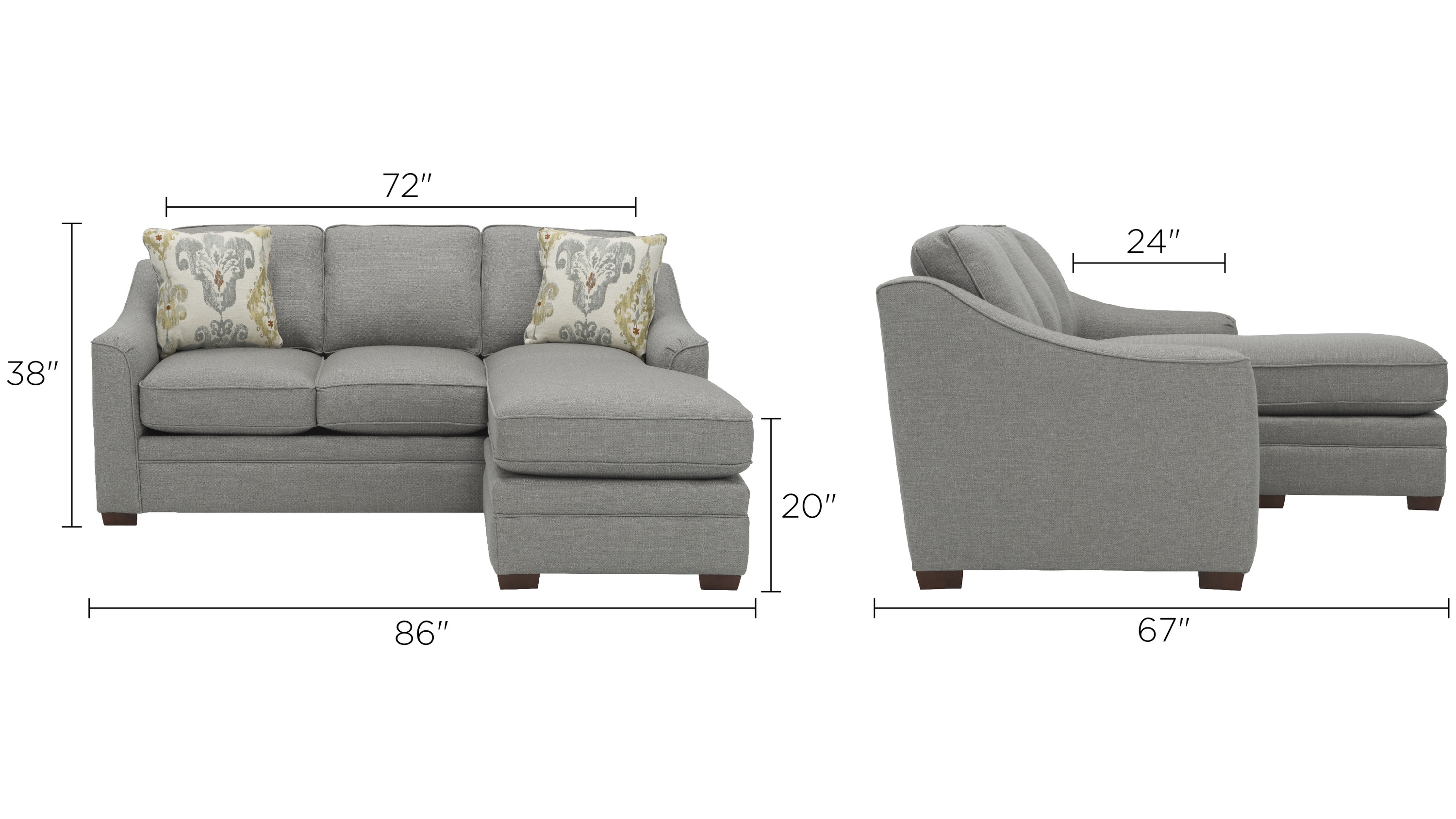 Hazelton Sofa Chaise Dimensions