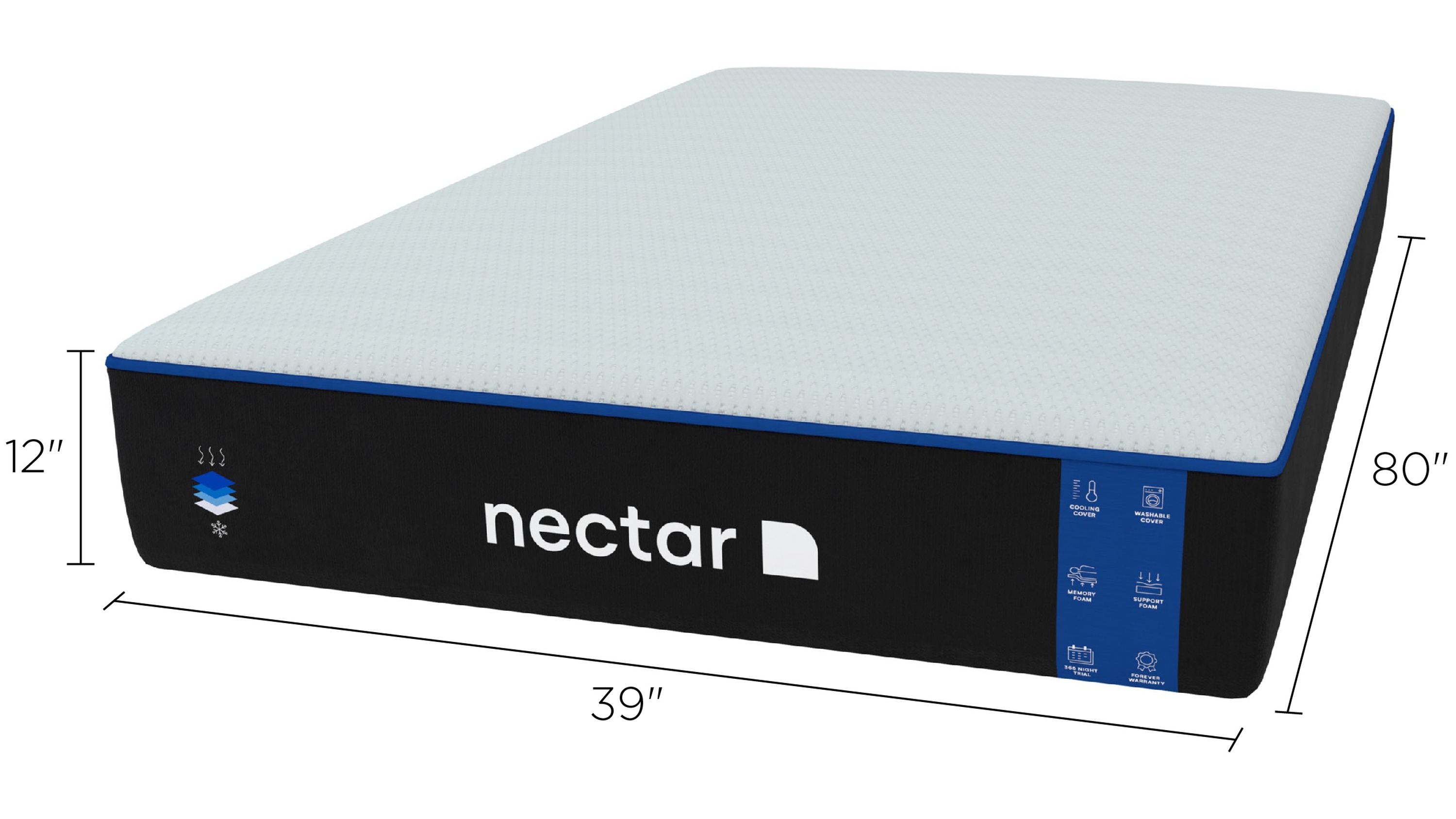 Nectar Medium Memory Foam Mattress Dimensions