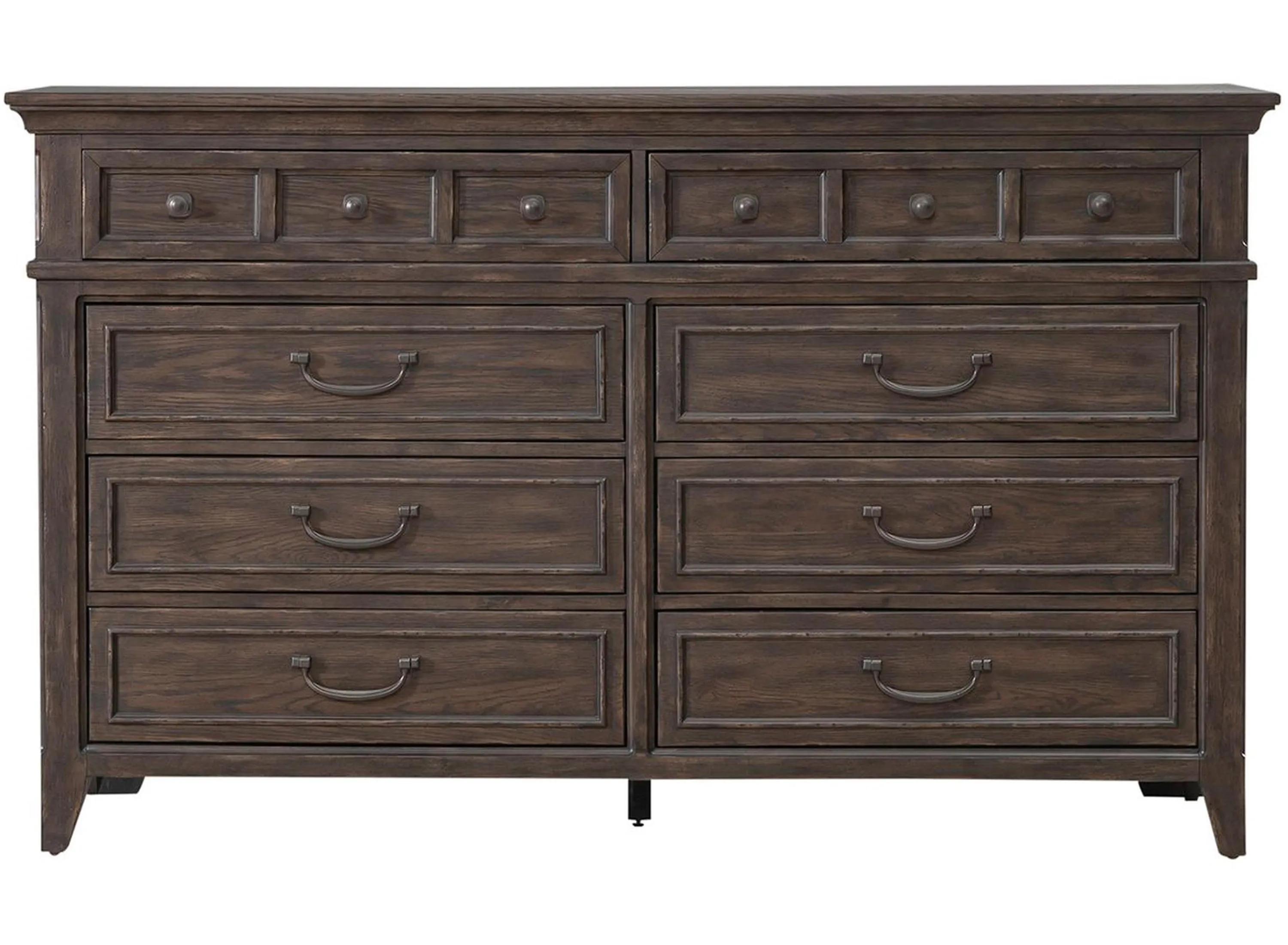 Paradise Valley Saddle Brown 8 Drawer Dresser