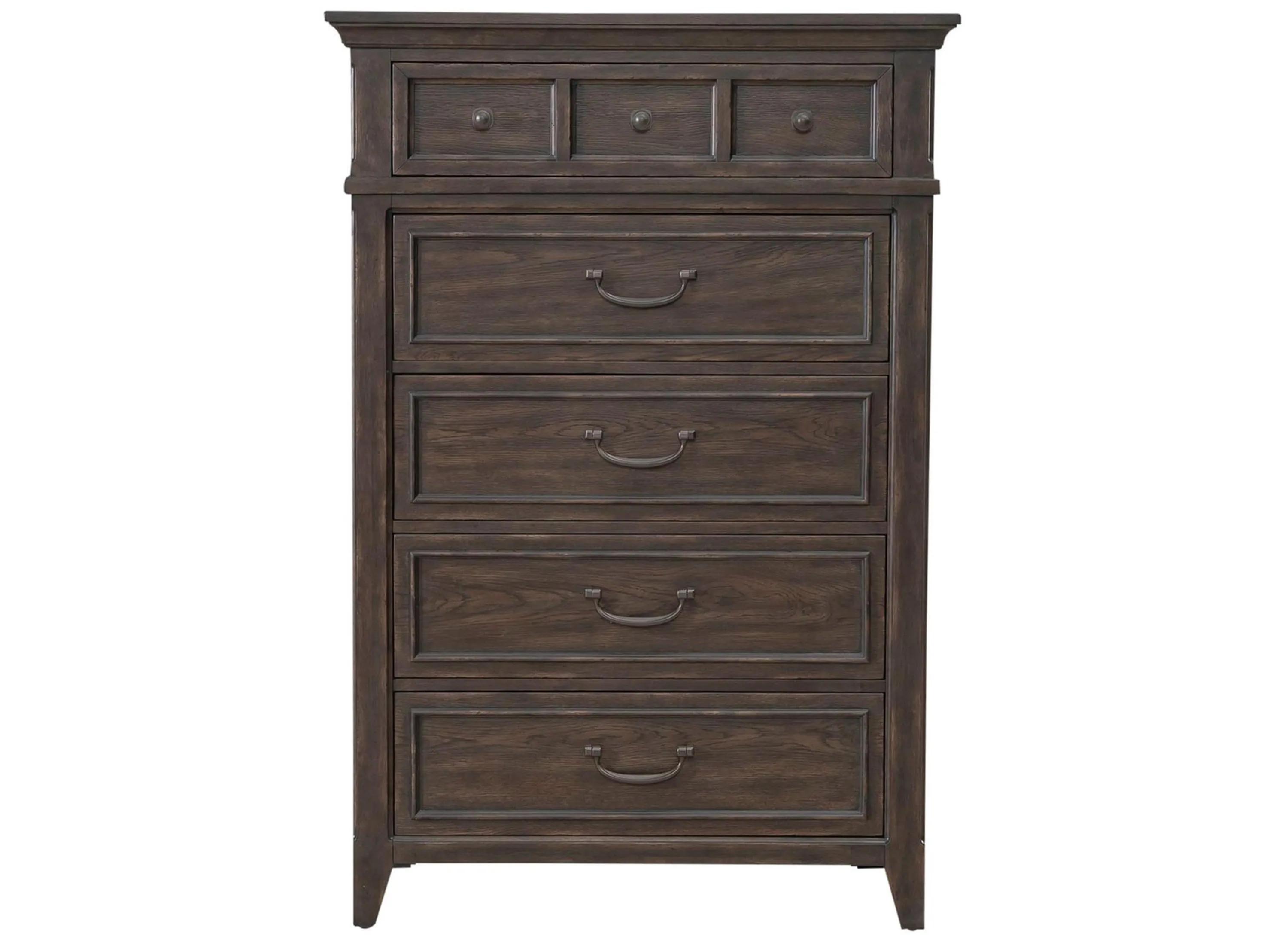 Paradise Valley Saddle Brown 5 Drawer Chest
