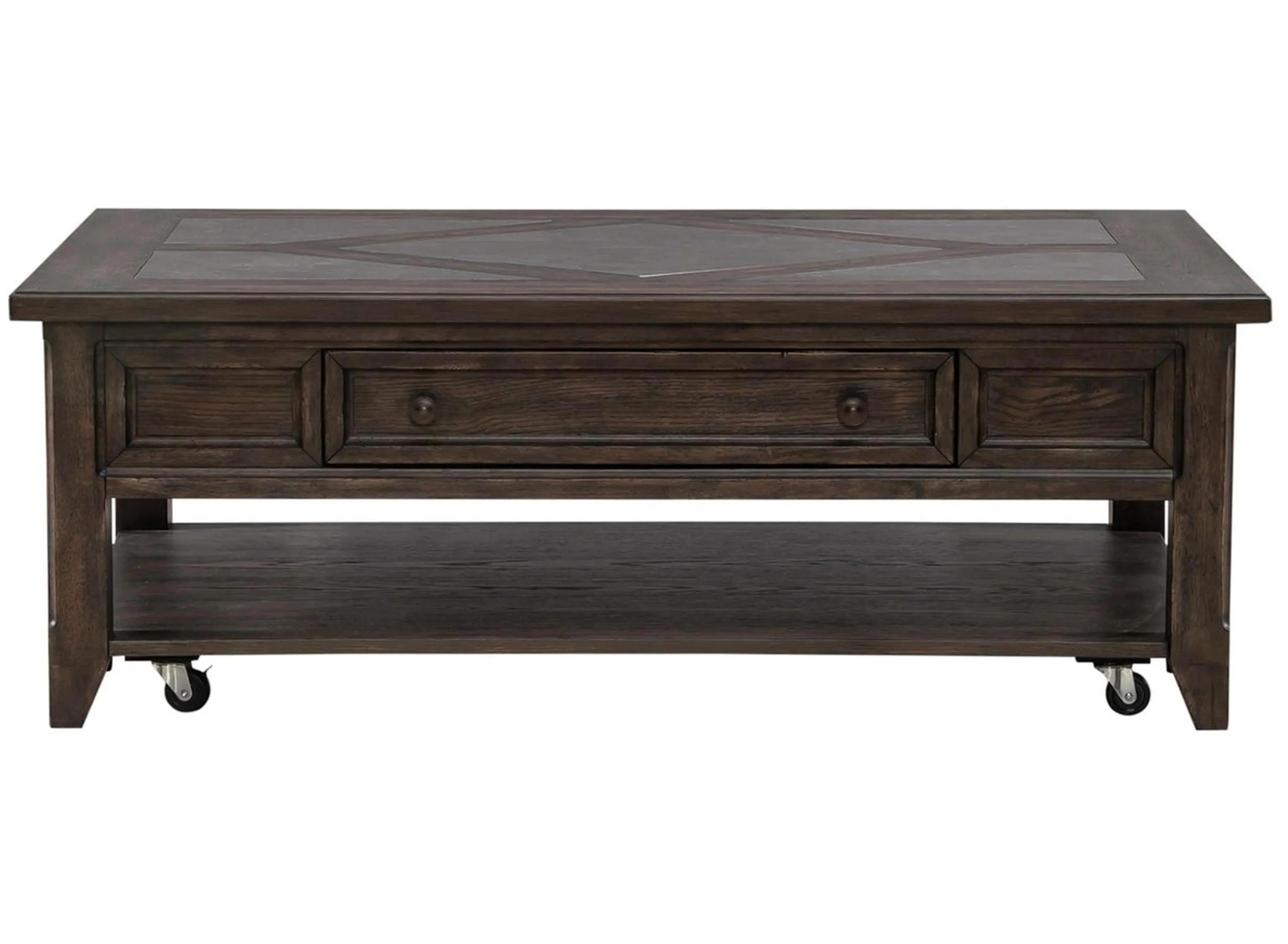 Paradise Valley Saddle Brown Rectangular Occasional Table Set