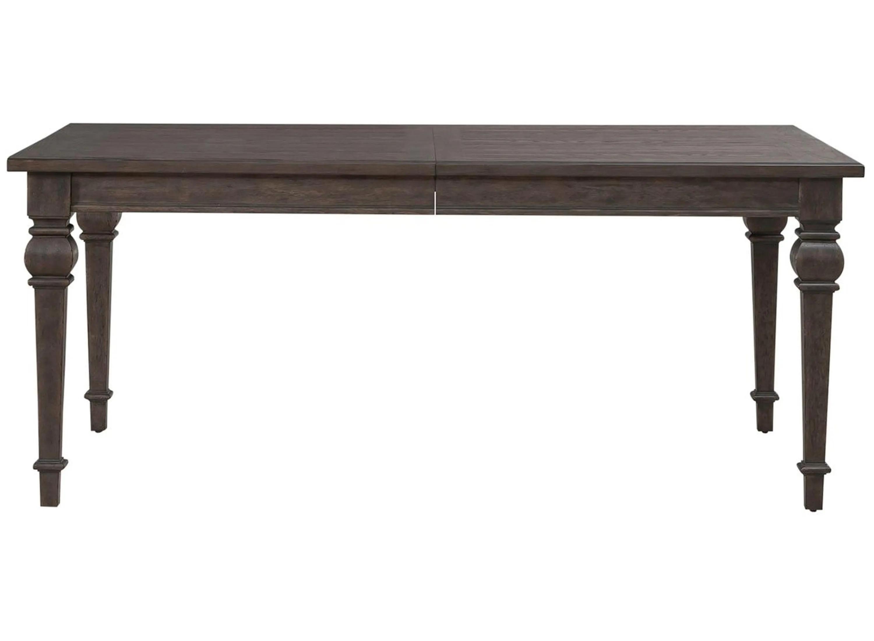 Eden Ridge Saddle Brown Rectangular Leg Extendable Dining Room Set