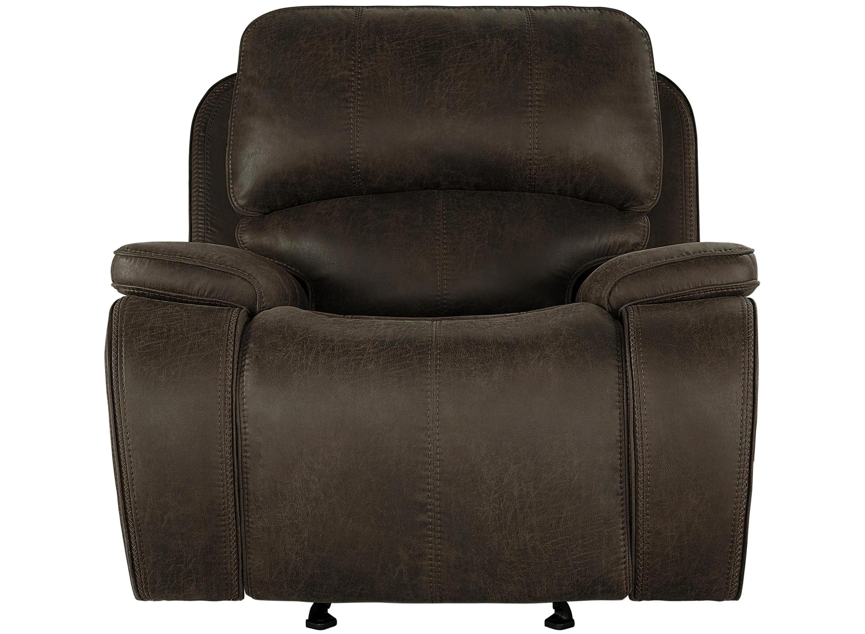 Brookings Brown Glider Recliner