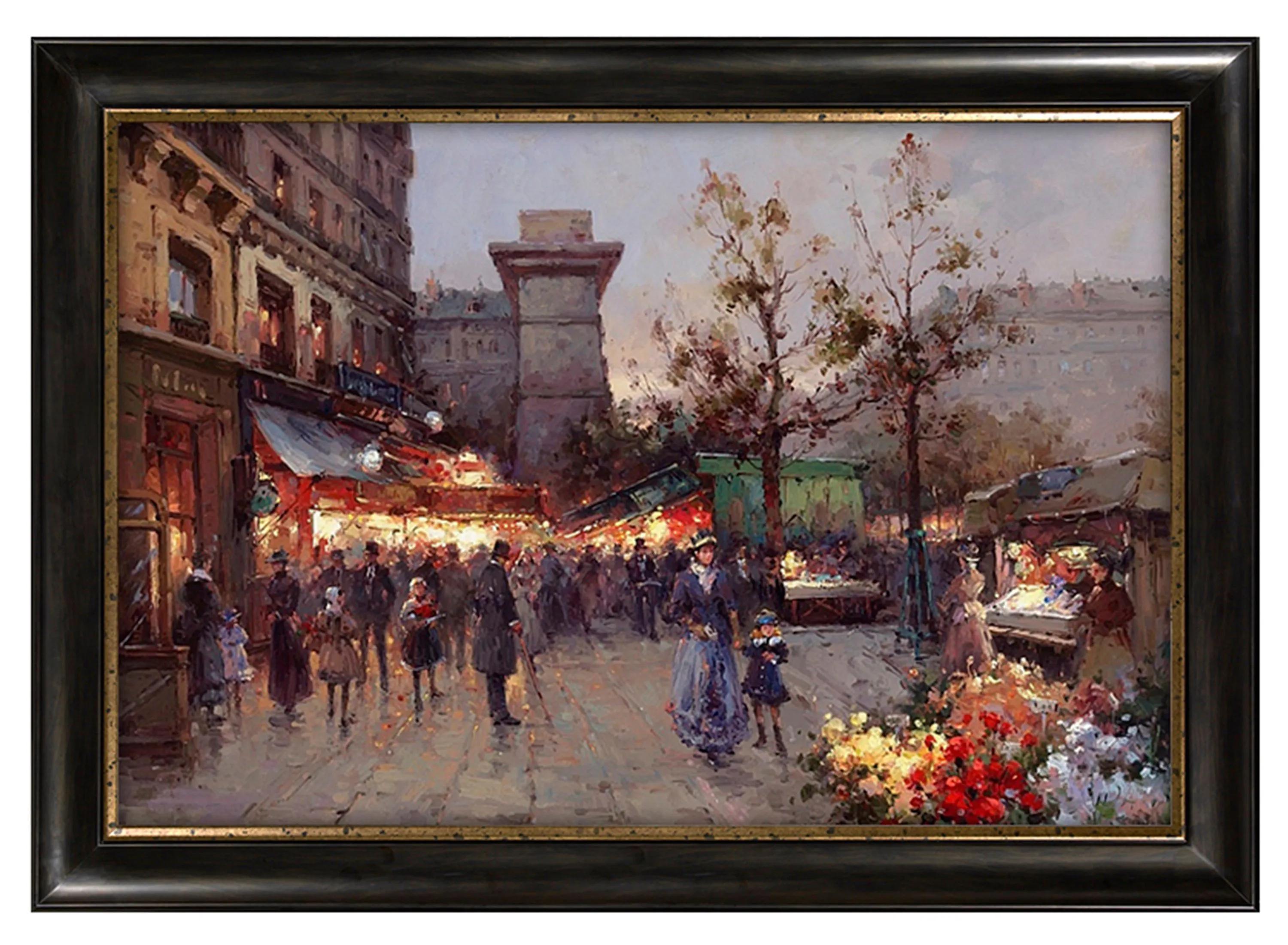 Street Scene Framed Canvas Wall Art