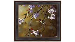 Purple Flowers Framed Canvas Wall Art