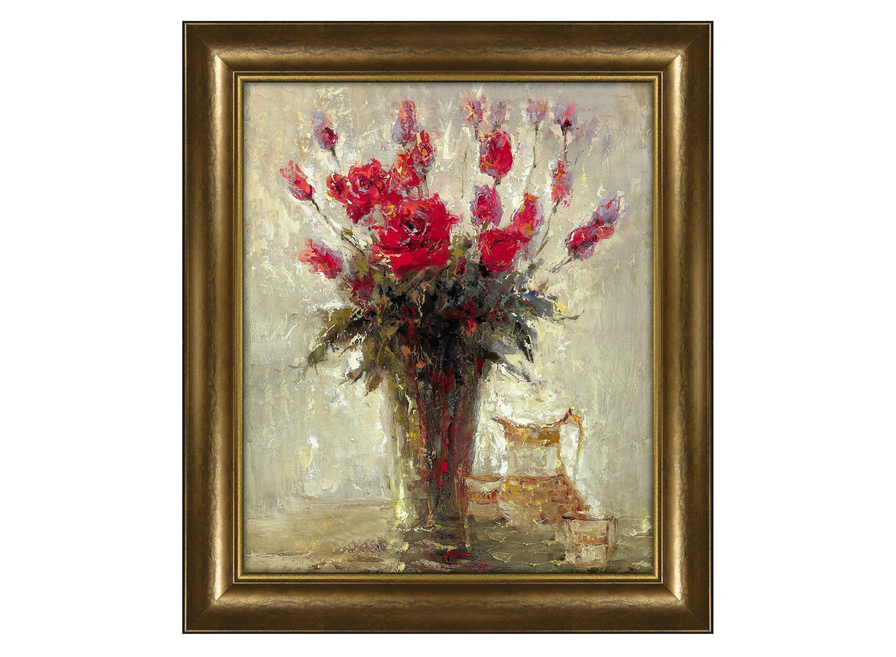Vase With Milk Pitcher Framed Canvas Wall Art