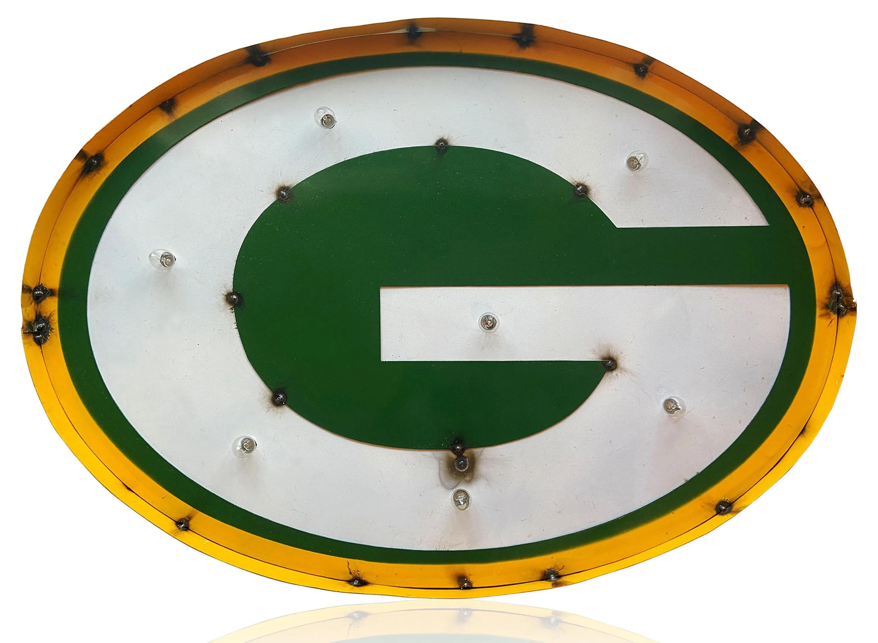 NFL Logo Lighted Recycled Metal Sign