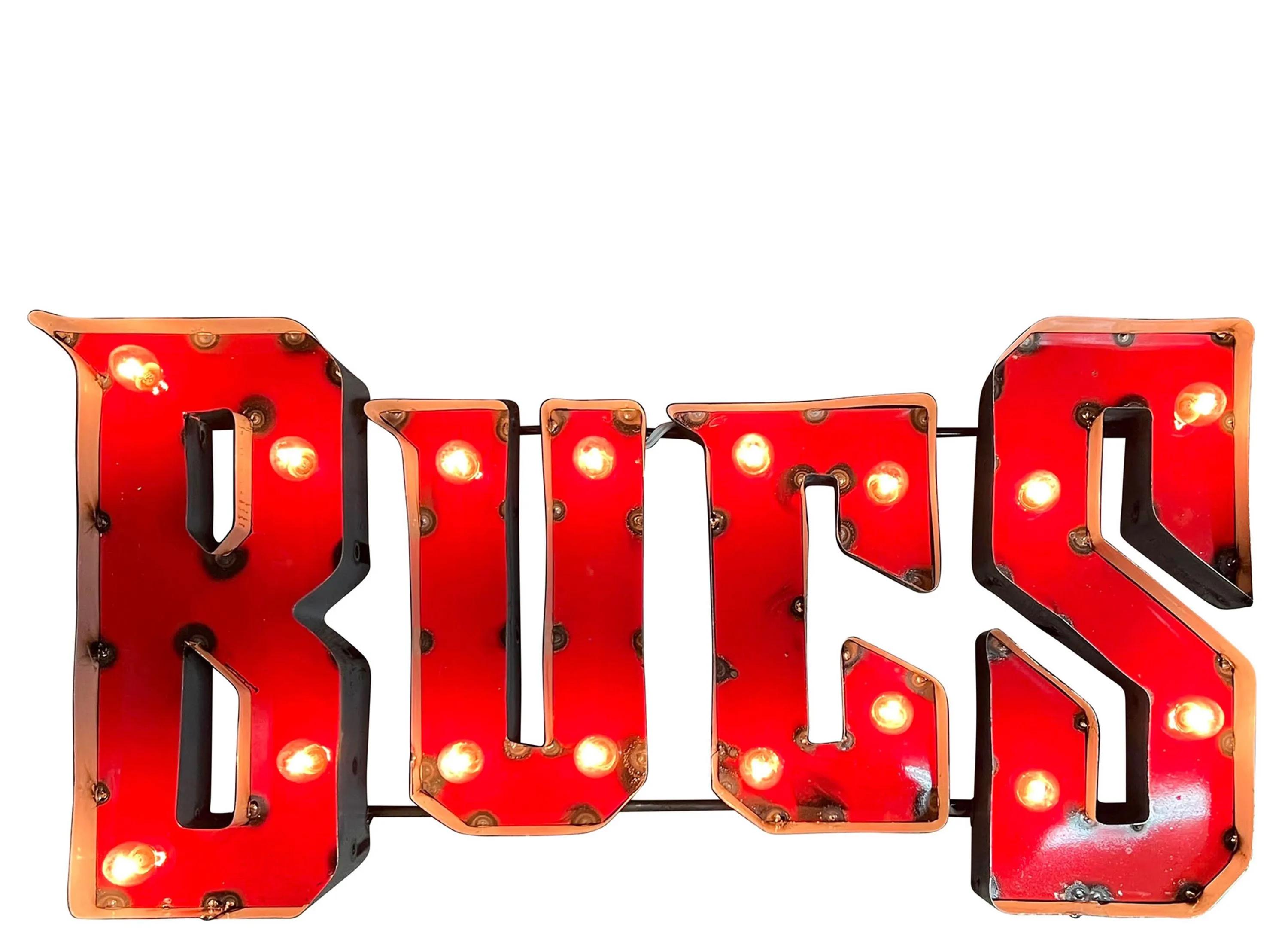 NFL Lighted Recycled Metal Sign