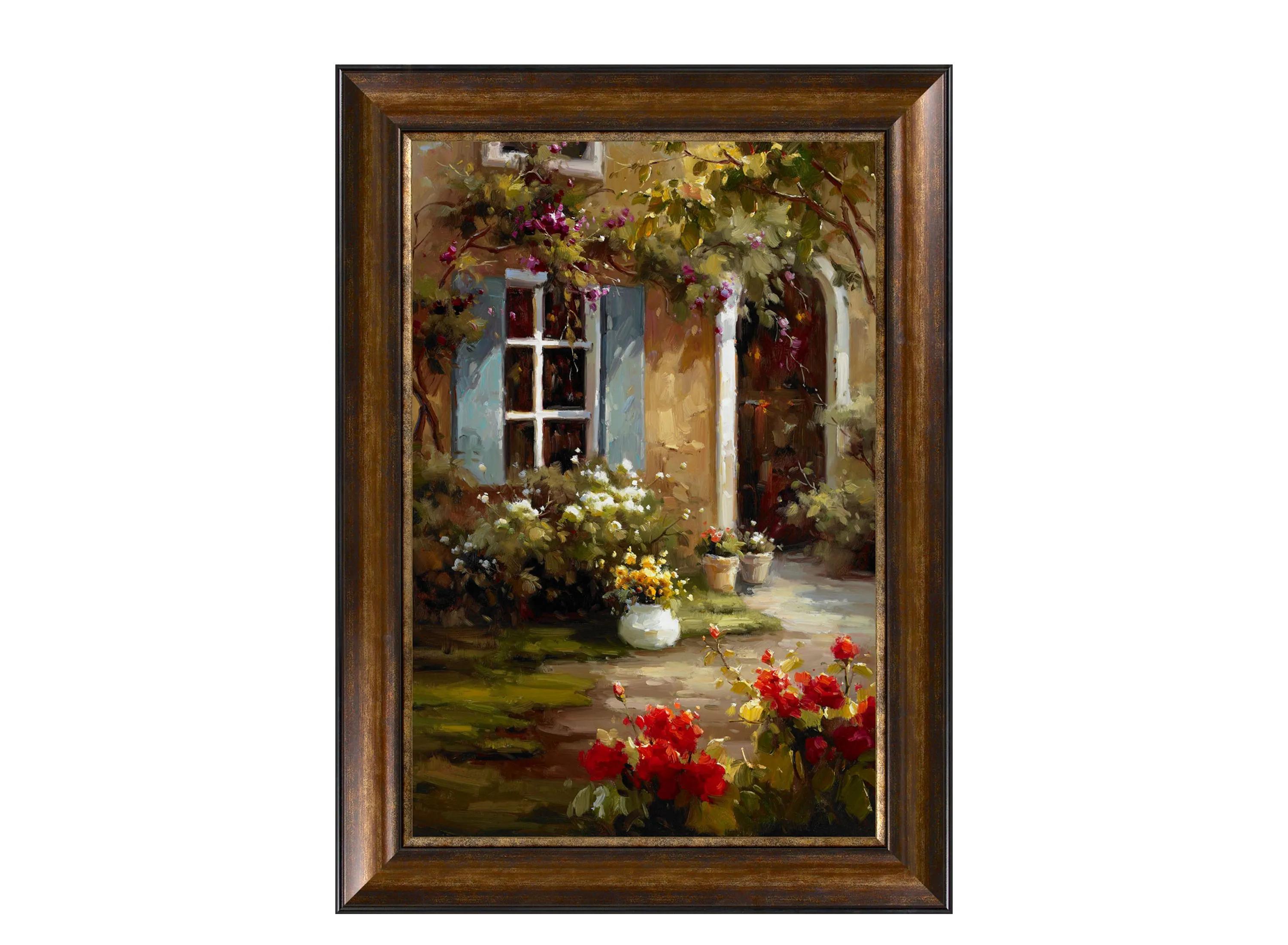 Blue Shutters Framed Canvas Wall Art