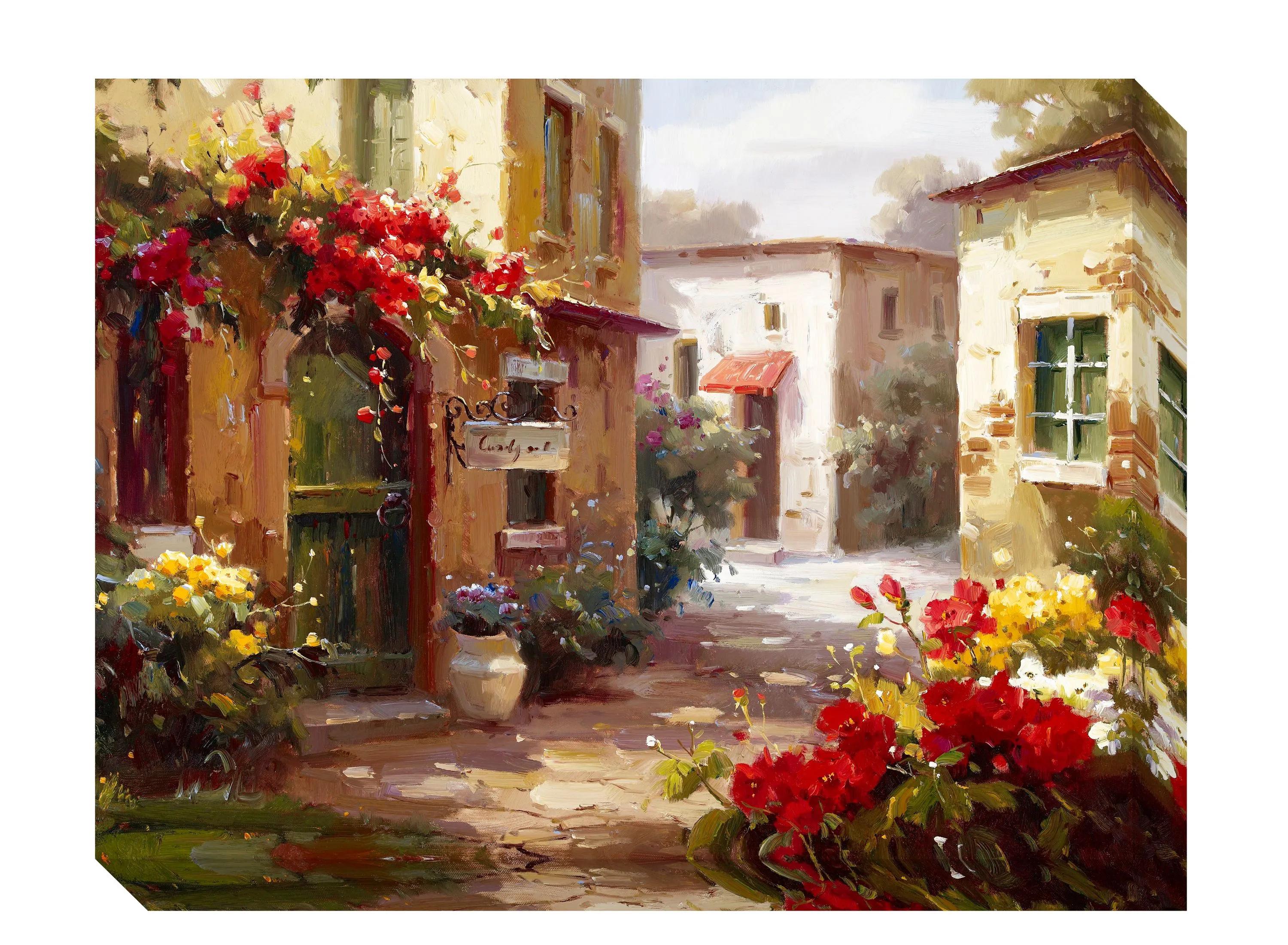 Cafe Street Canvas Wall Art