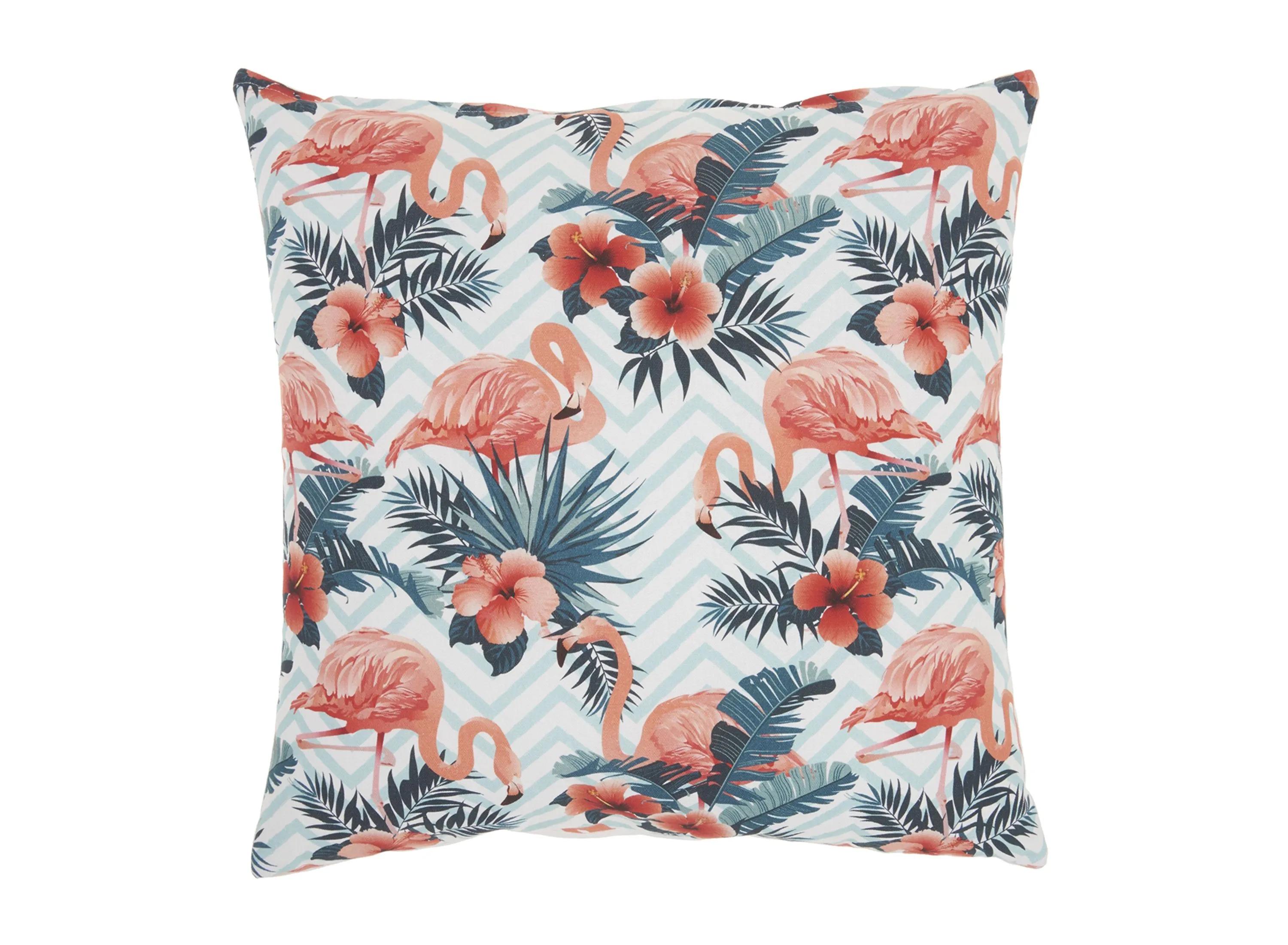 135141500 Mina Victory Tropical Flamingos Throw Pillow sku 135141500