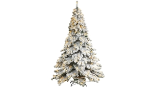 7' Pre-Lit Flocked Austria Fir Artificial Tree