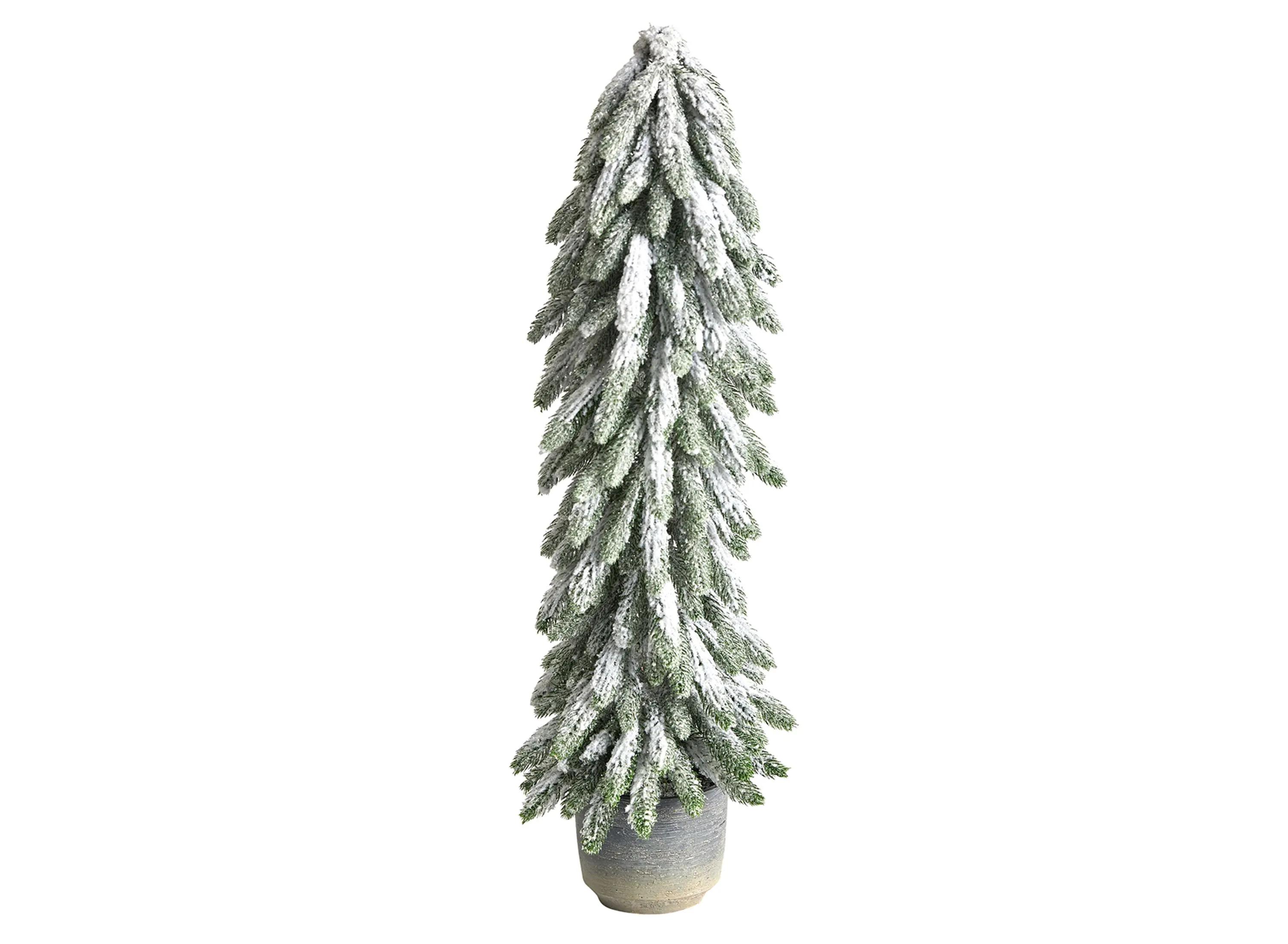 33 Flocked Artificial Tree in Decorative Planter