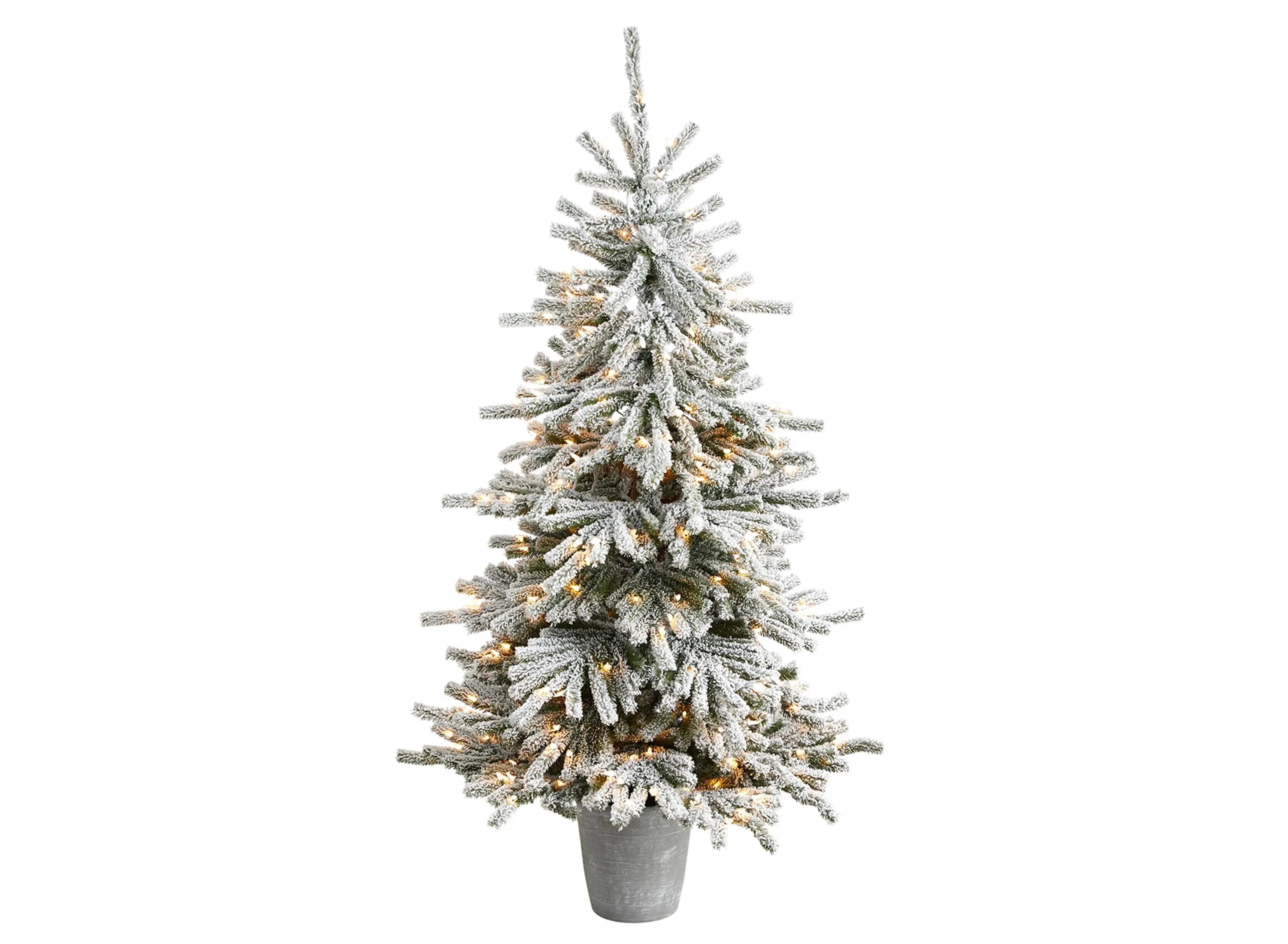 6 Pre-Lit Flocked Long Vermont Pine Artificial Tree