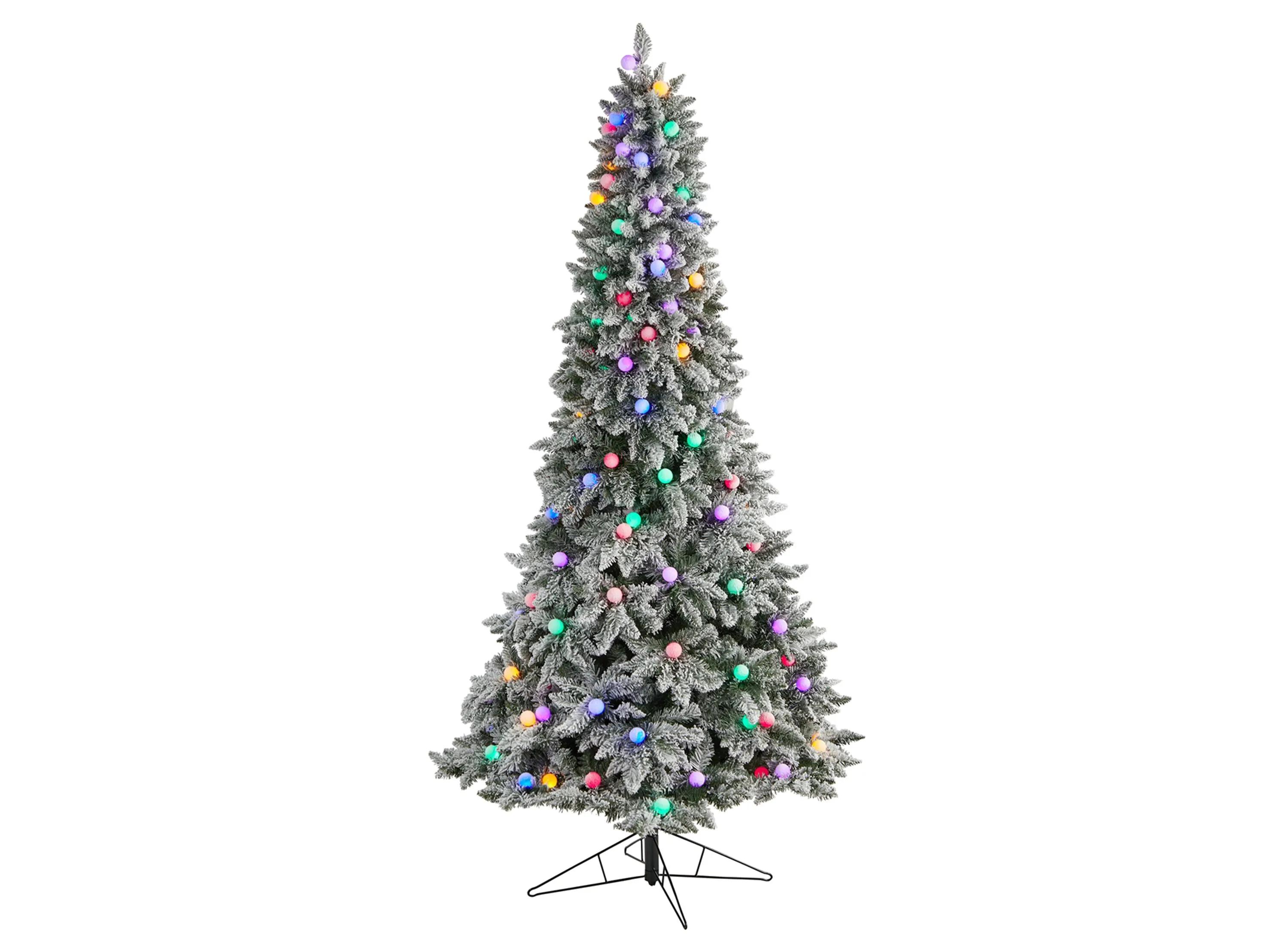 8.5 Pre-Lit Flocked British Columbia Mountain Fir Artificial Tree