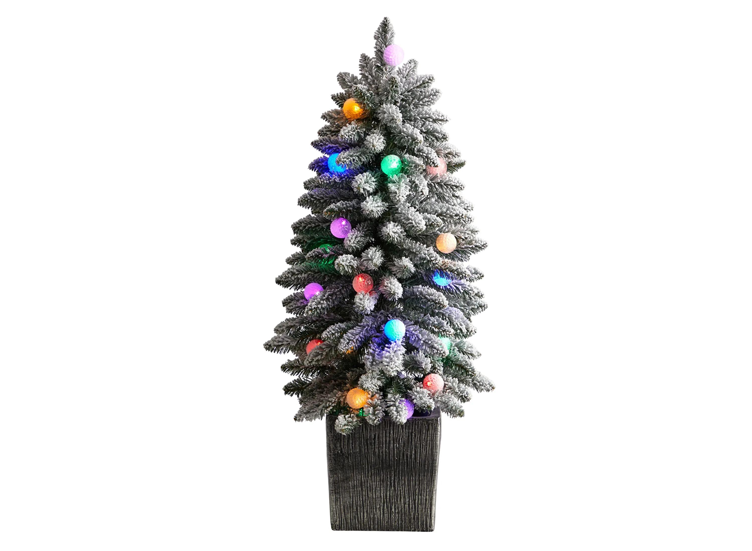 3 Pre-Lit Flocked Highland Fir Artificial Tree