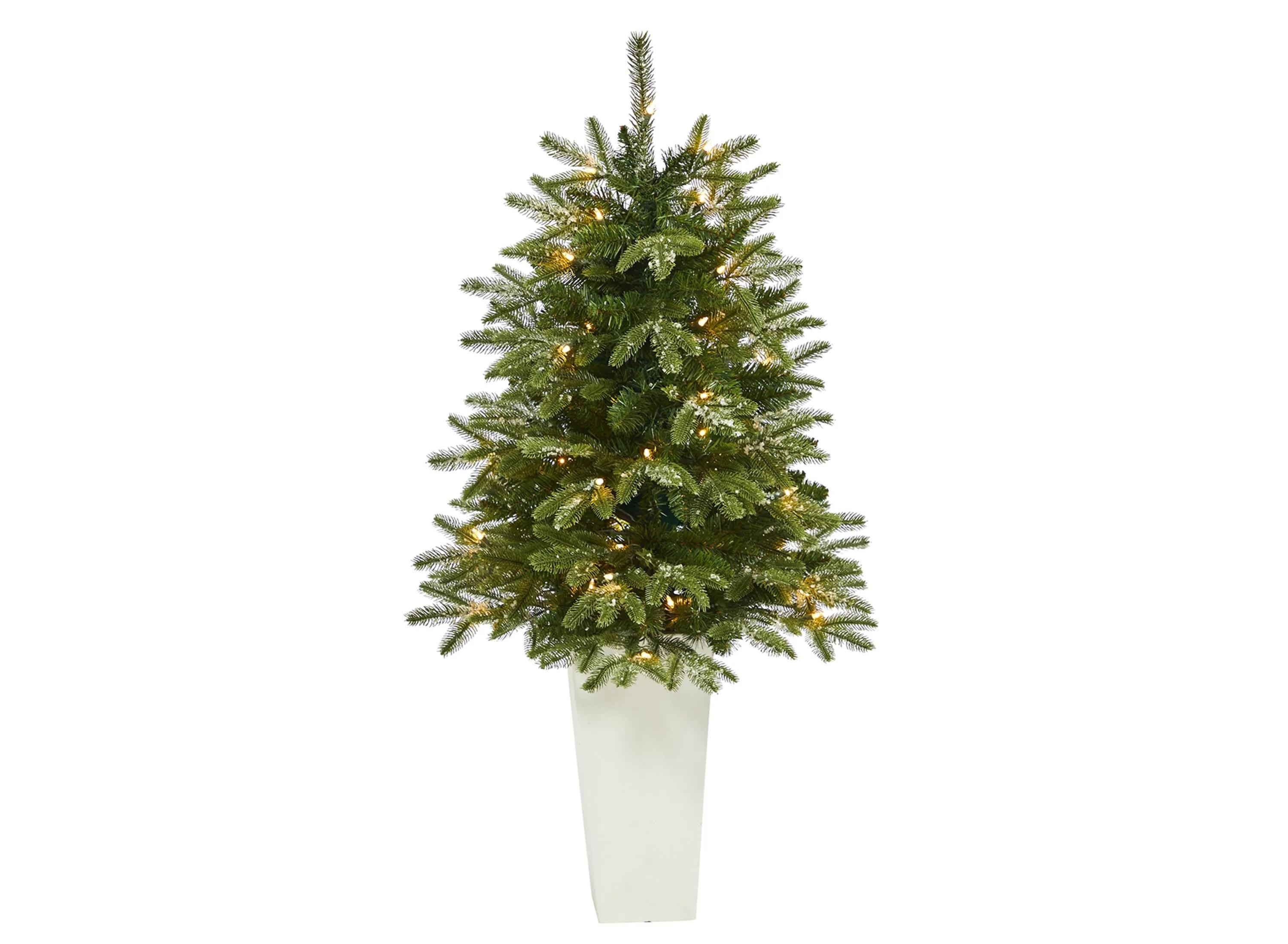 44 Pre-Lit Snowed Grand Teton Fir Artificial Tree