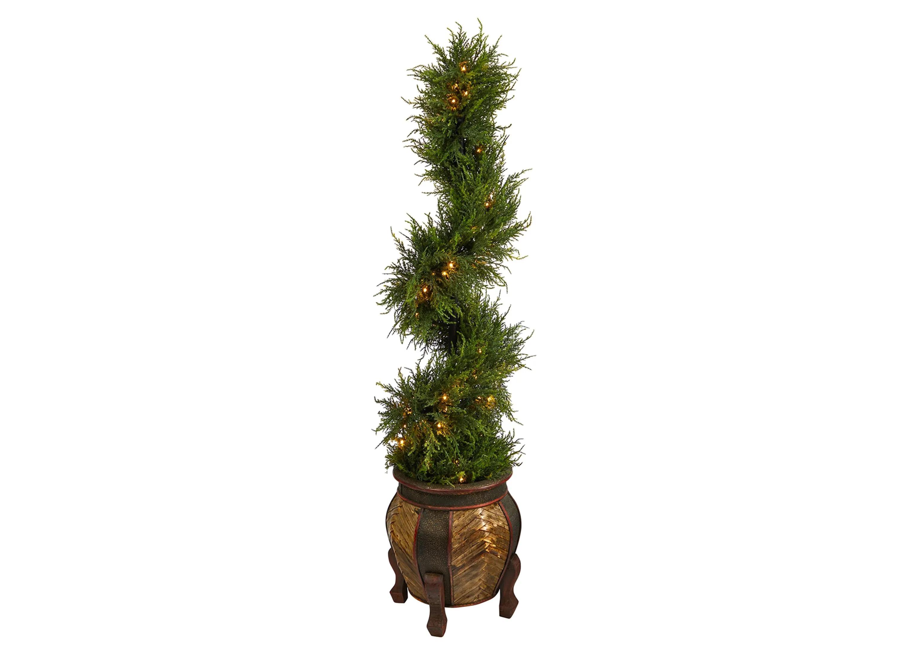 4.5 Pre-Lit Spiral Cypress Artificial Tree
