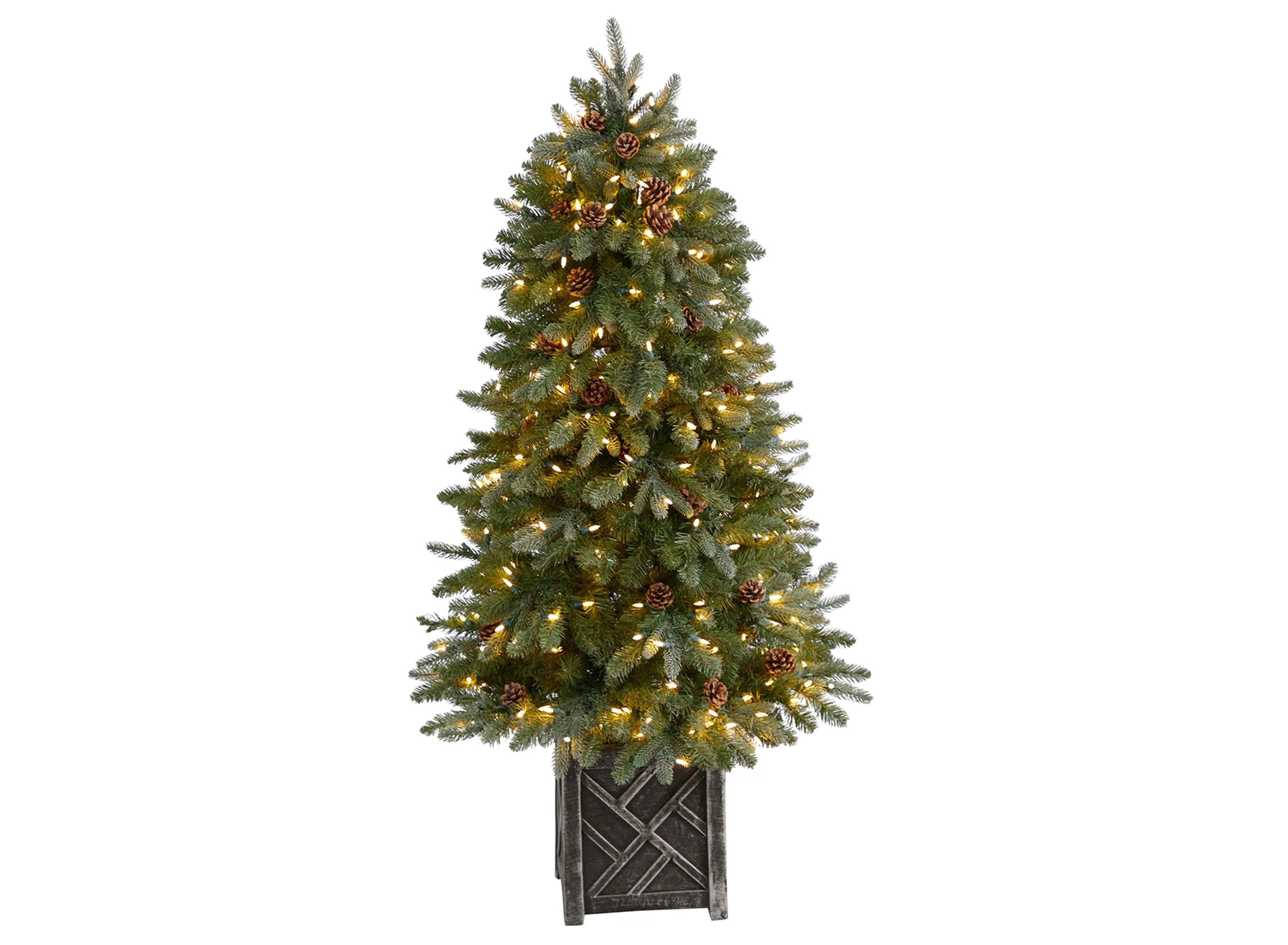 5 Pre-Lit Colorado Fir Flocked Dusted Artificial Tree