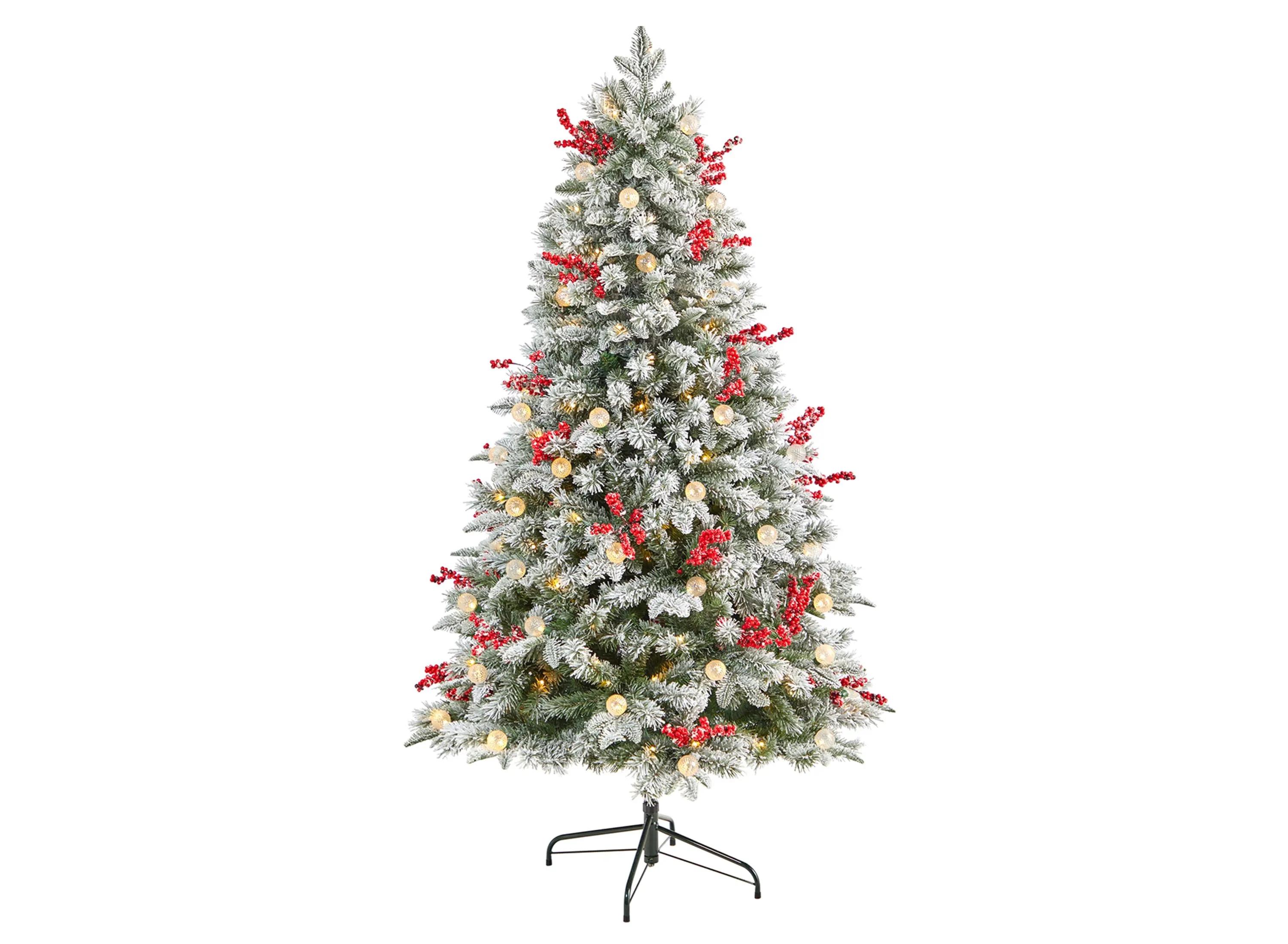 6 Pre-Lit Snow Tipped Norwegian Fir Artificial Tree