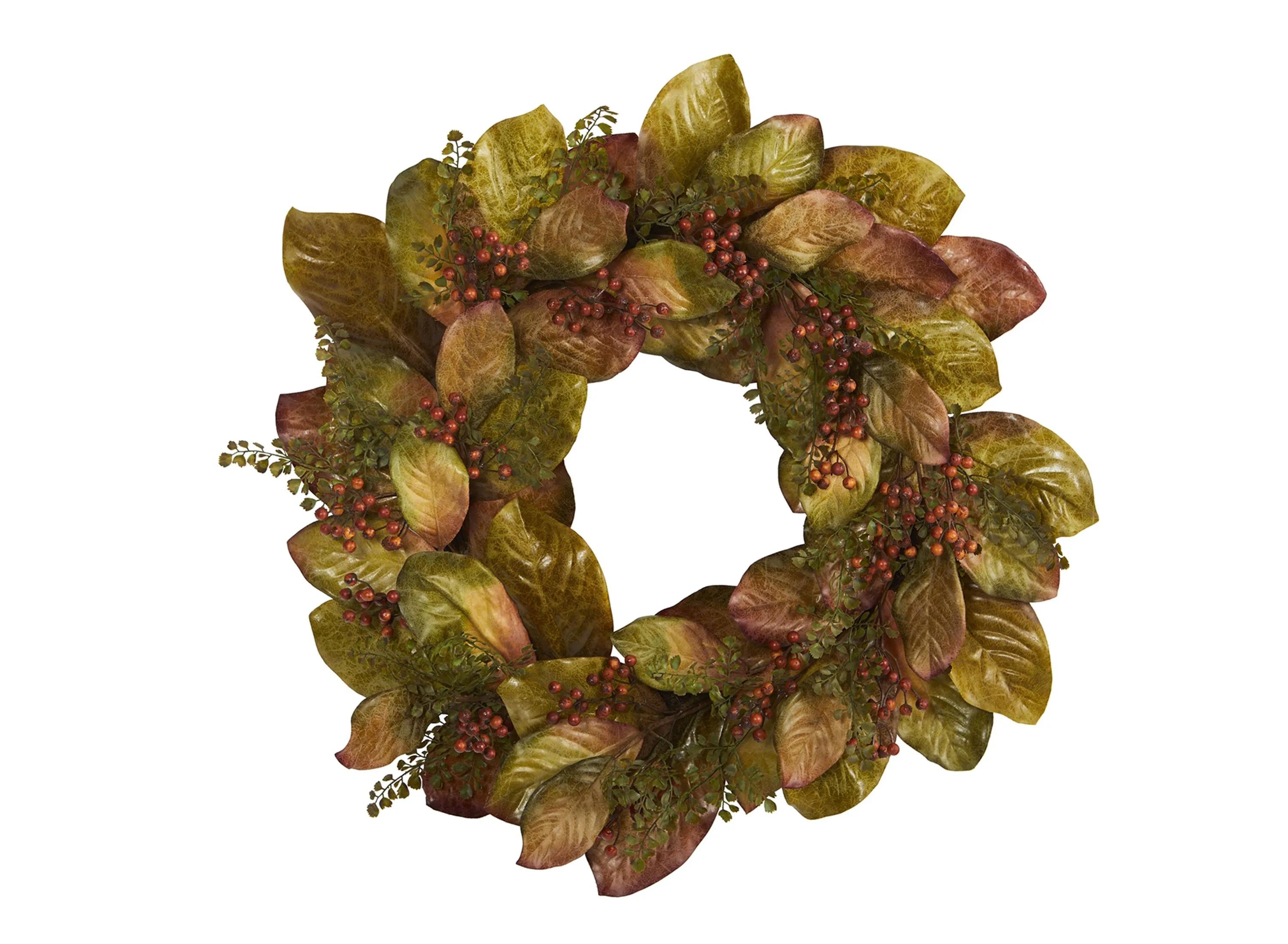 30 Fall Leaf Artificial Wreath