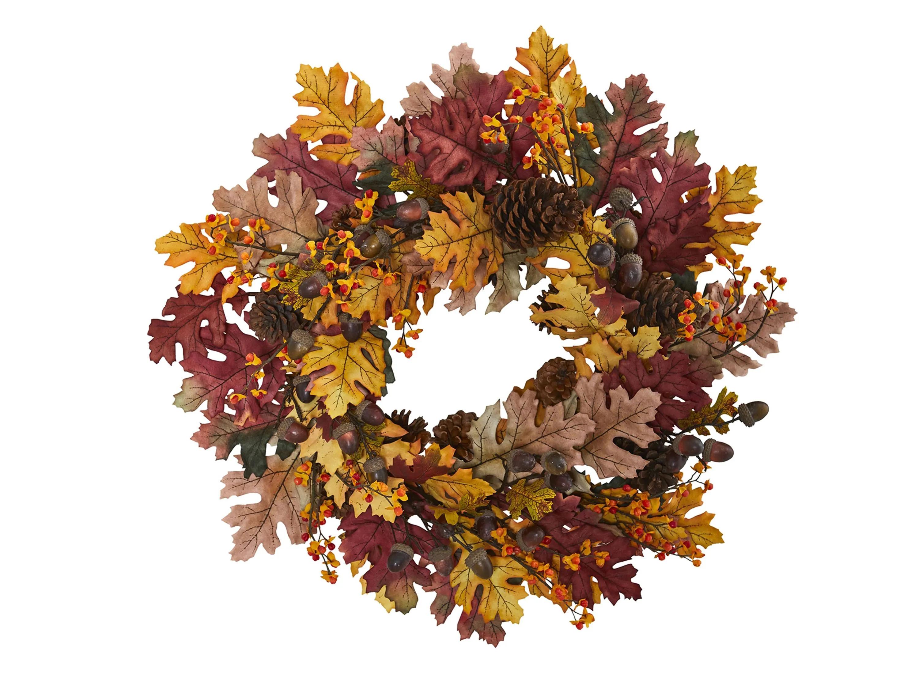 24 Oak Leaf and Acorn Artificial Wreath