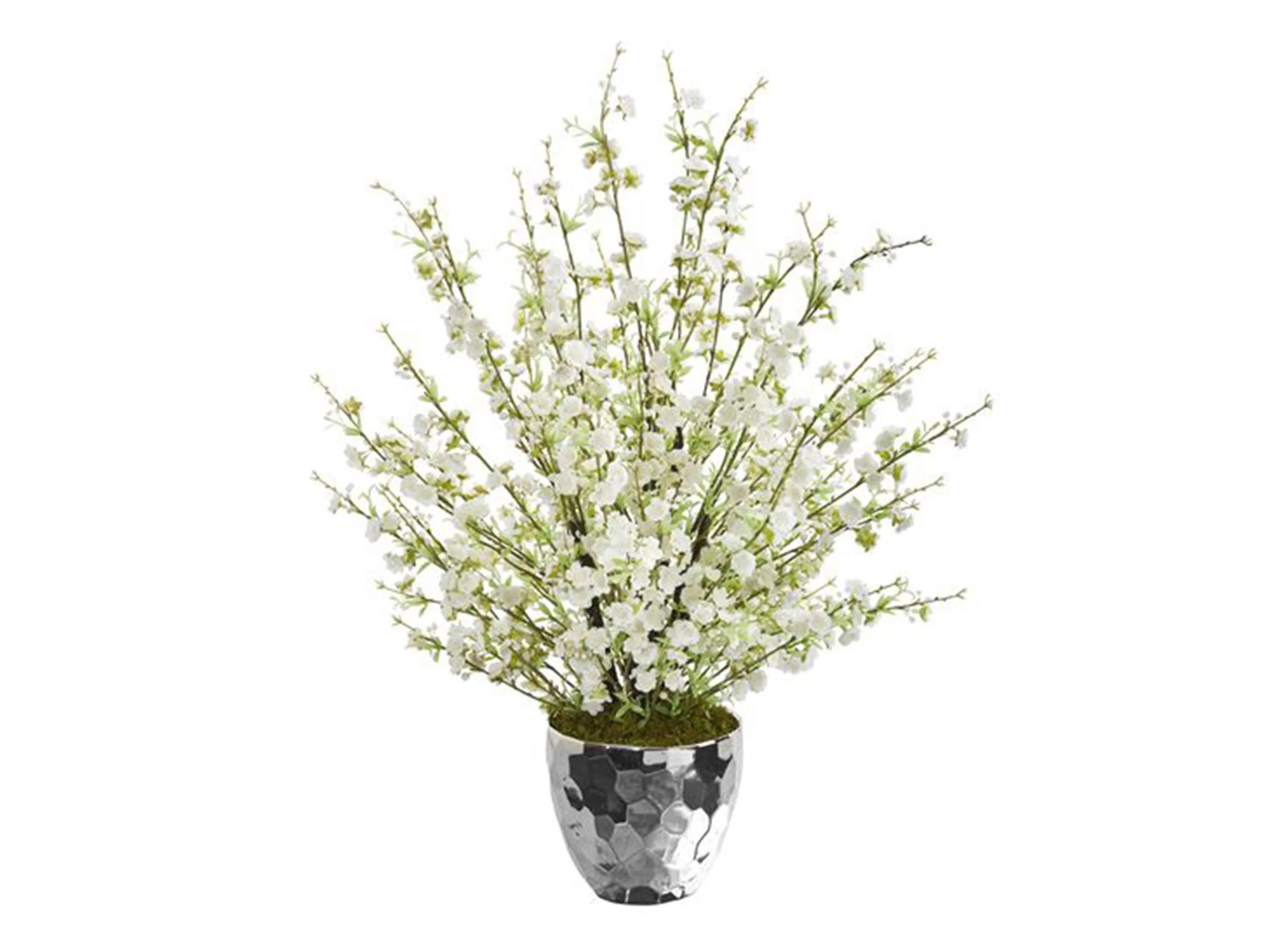 29in. Silver Cherry Blossom Arrangement