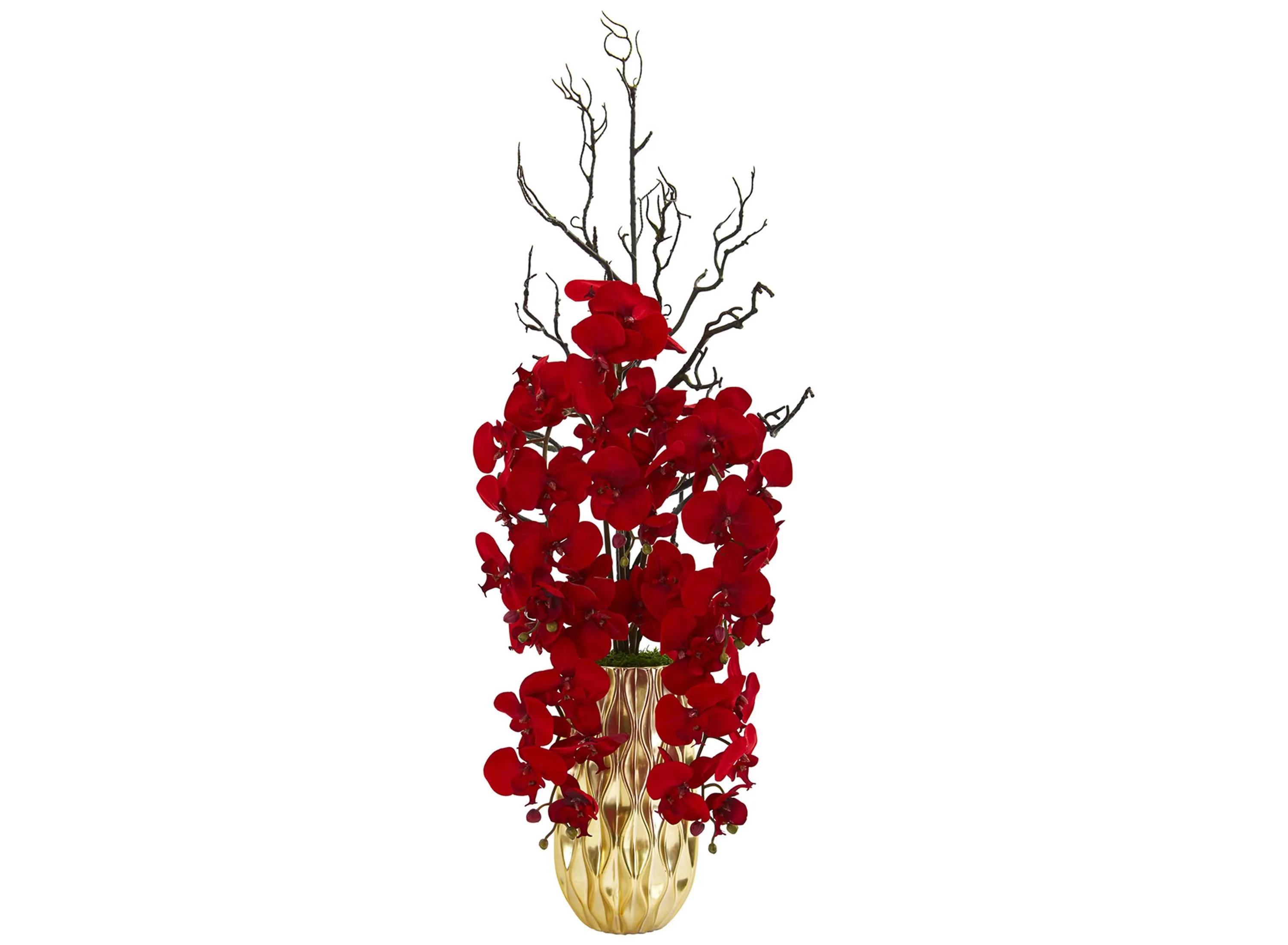 Red Phalaenopsis Orchid Artificial Arrangement