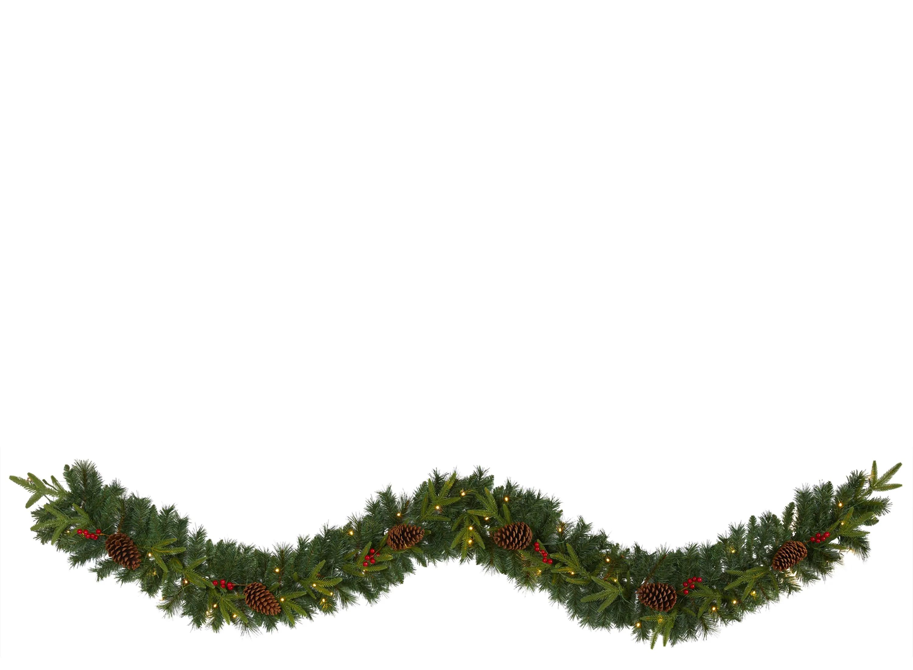 9ft. Pre-Lit Mixed Pine Artificial Christmas Garland