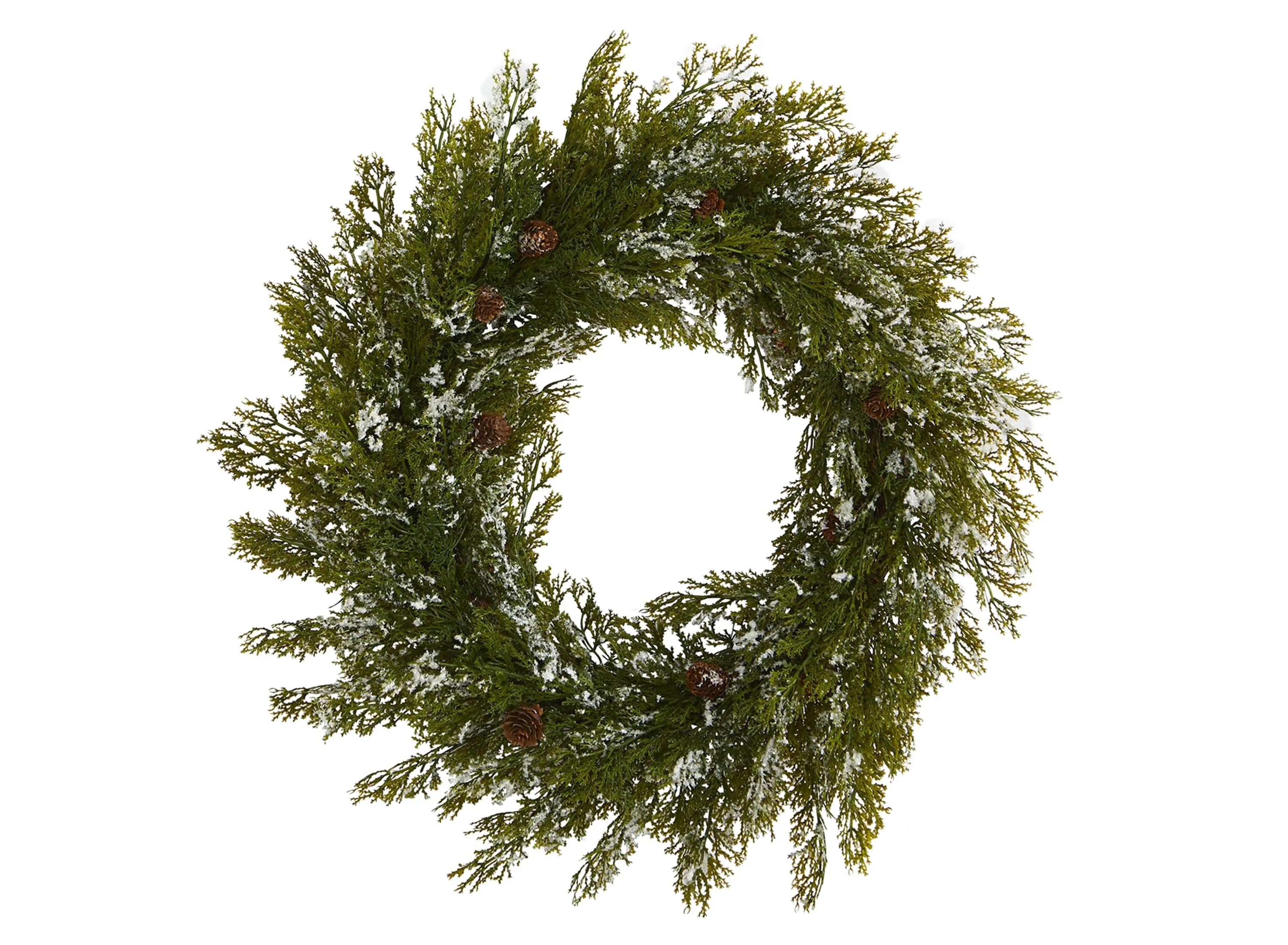 20in. Snowed Artificial Cedar Wreath