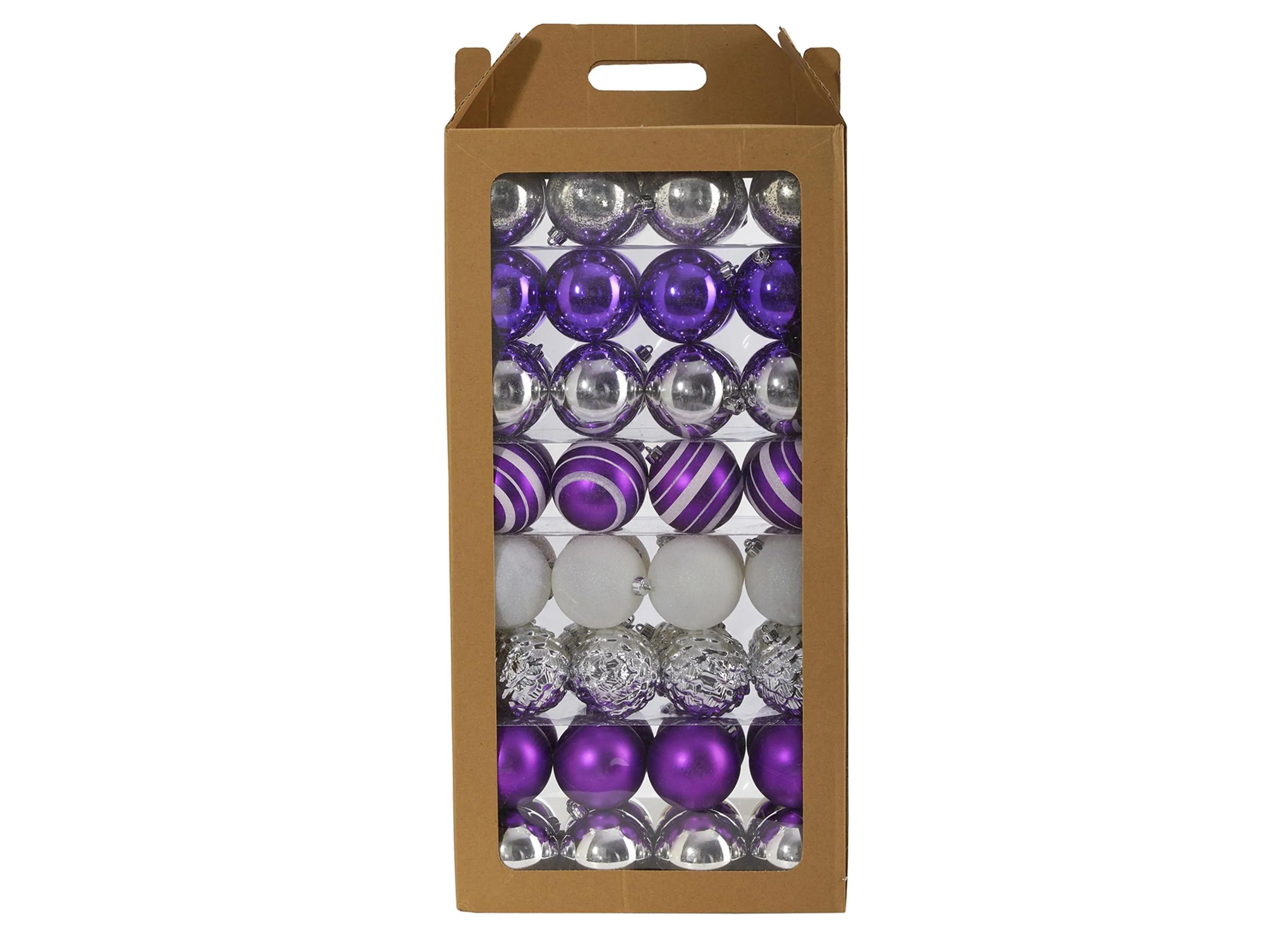 Shatterproof Christmas Tree Ornaments: Set of 64