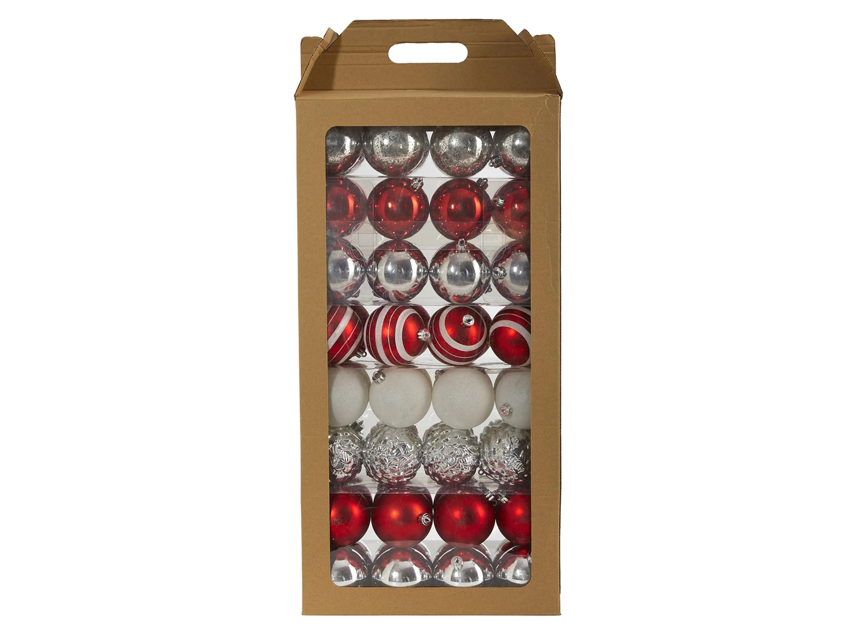 Shatterproof Christmas Tree Ornaments: Set of 64