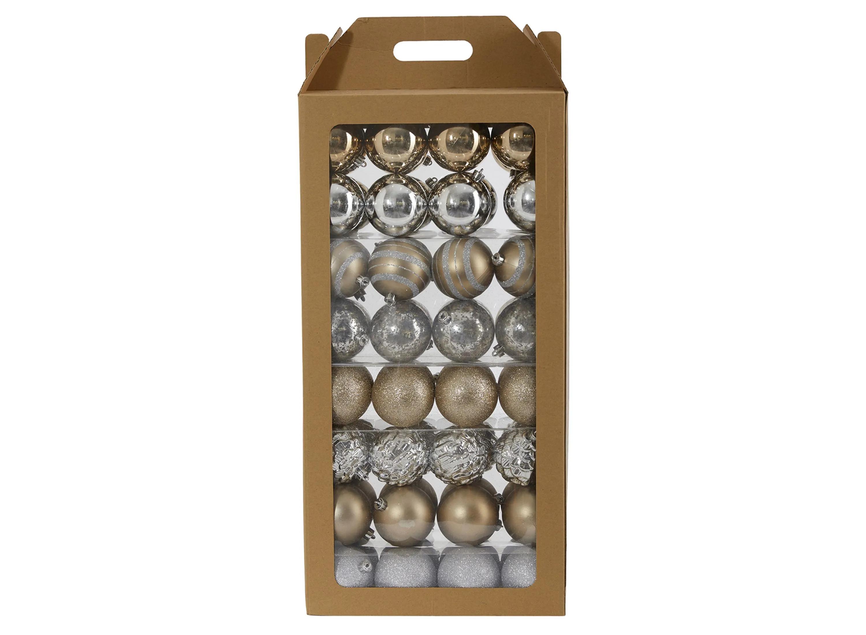 Shatterproof Christmas Tree Ornaments: Set of 64