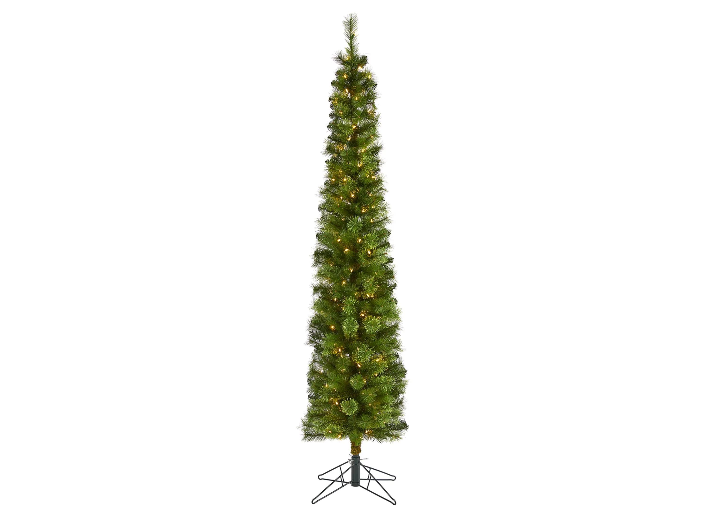 7ft. Pre-Lit Green Pencil Artificial Christmas Tree