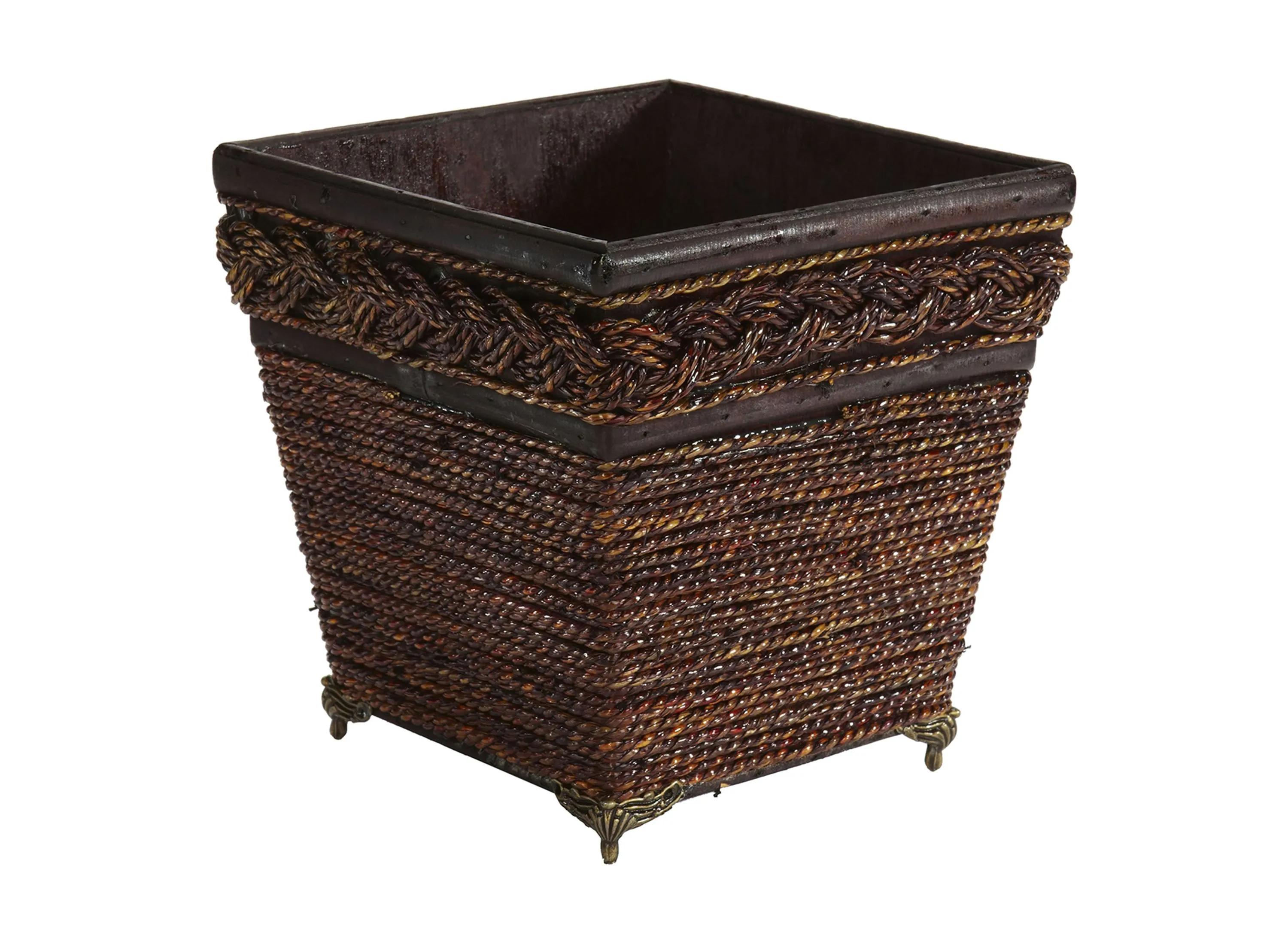 Lacquered Coiled Rope Decorative Planter