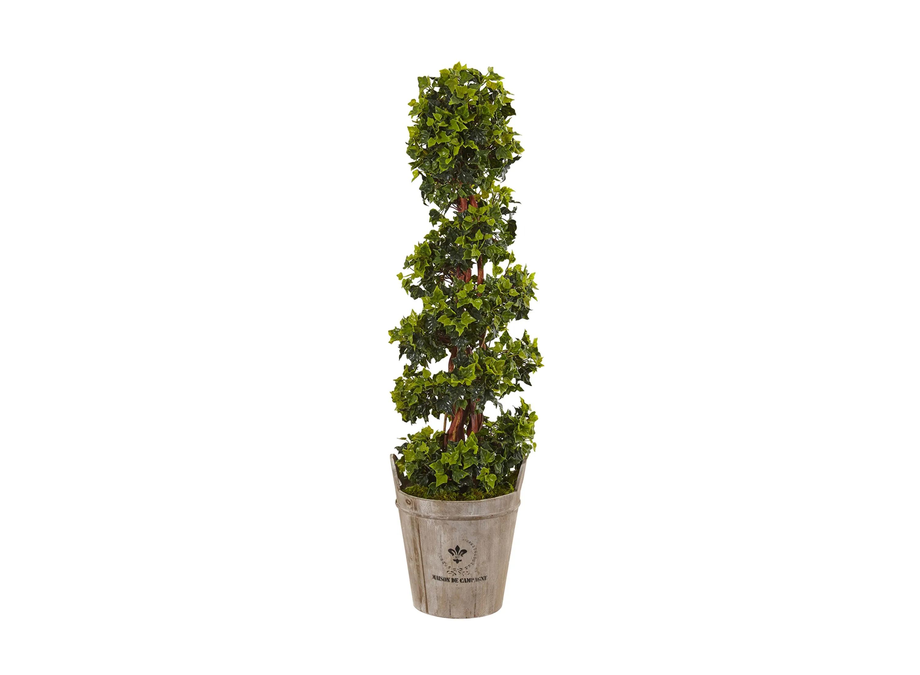 4ft. English Ivy Artificial Tree in Farmhouse Planter (Indoor/Outdoor)