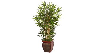 3.5ft. Bamboo Artificial Tree in Wooden Decorative Planter