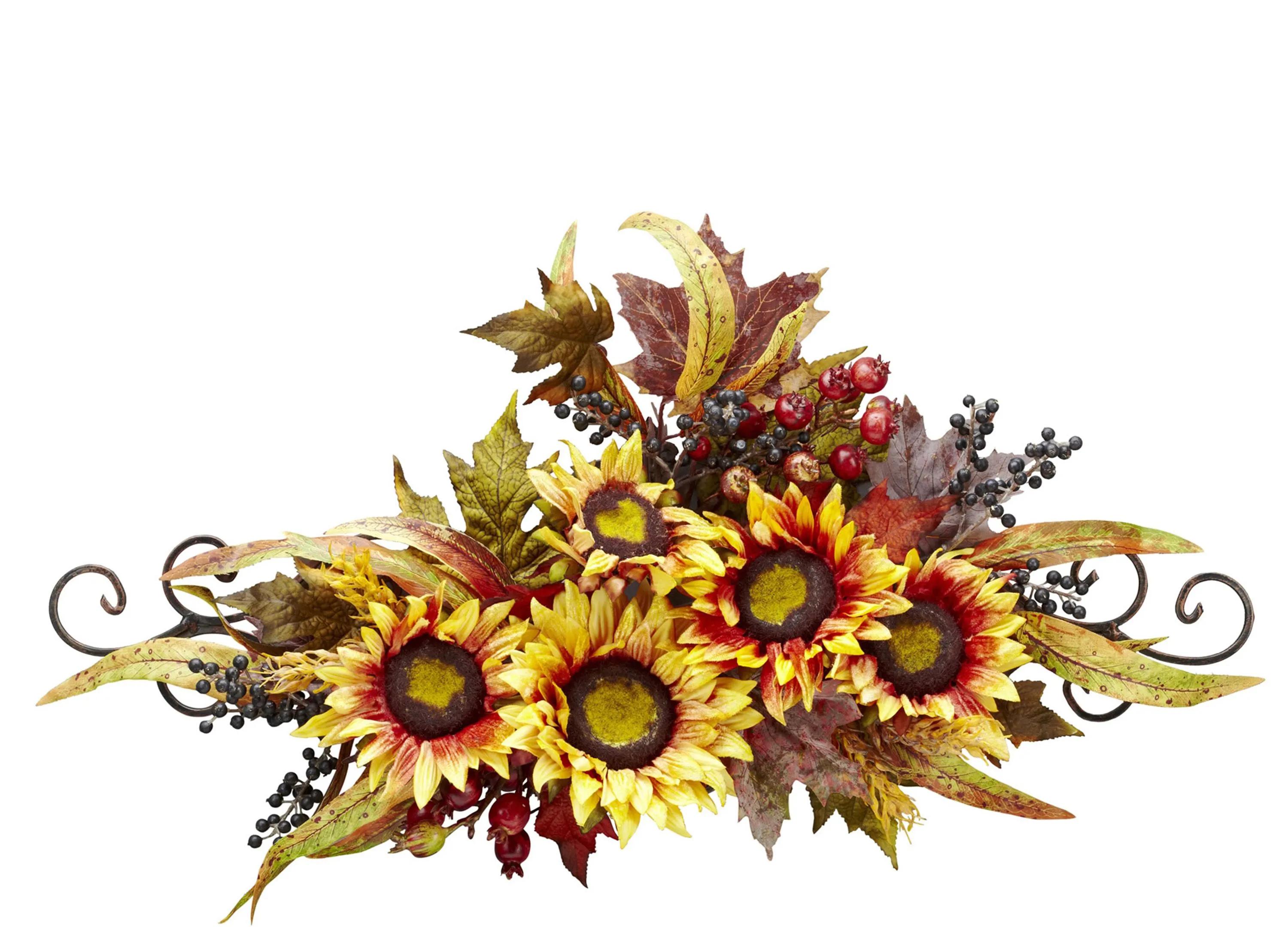 Sunflower Swag with Metal Frame