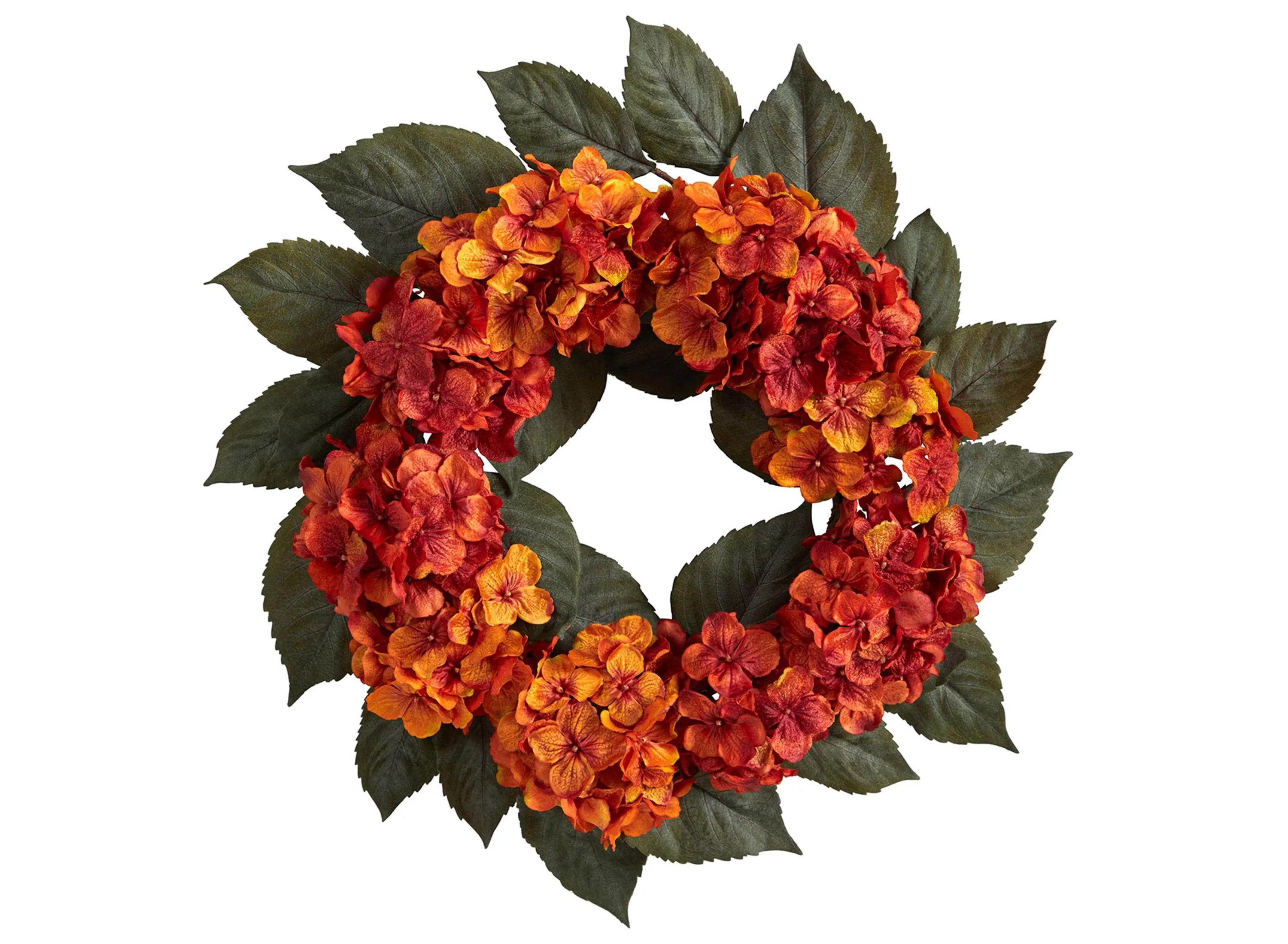 20in. Autumn Hydrangea Artificial Wreath
