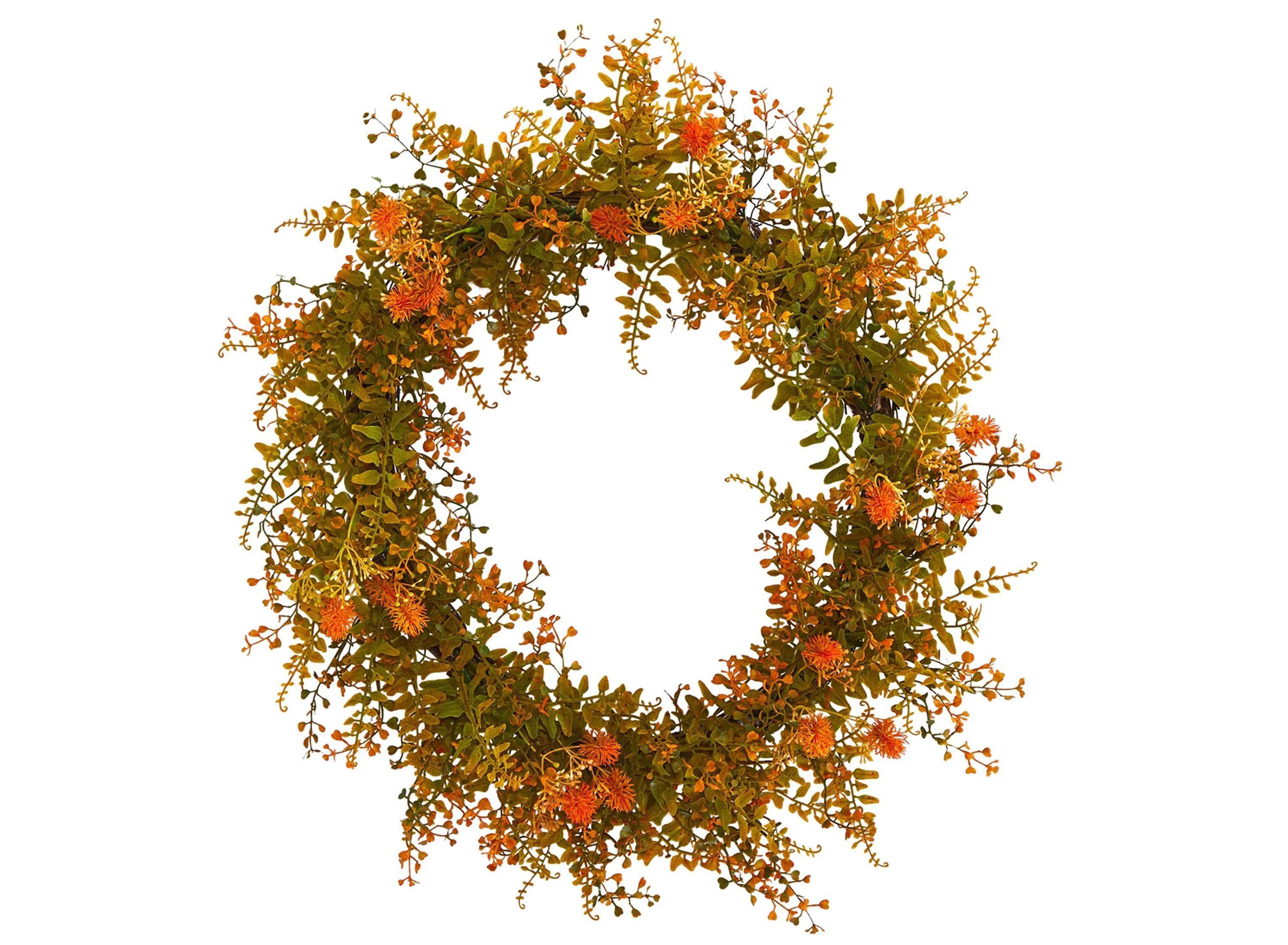 21in. Autumn Fern Artificial Wreath