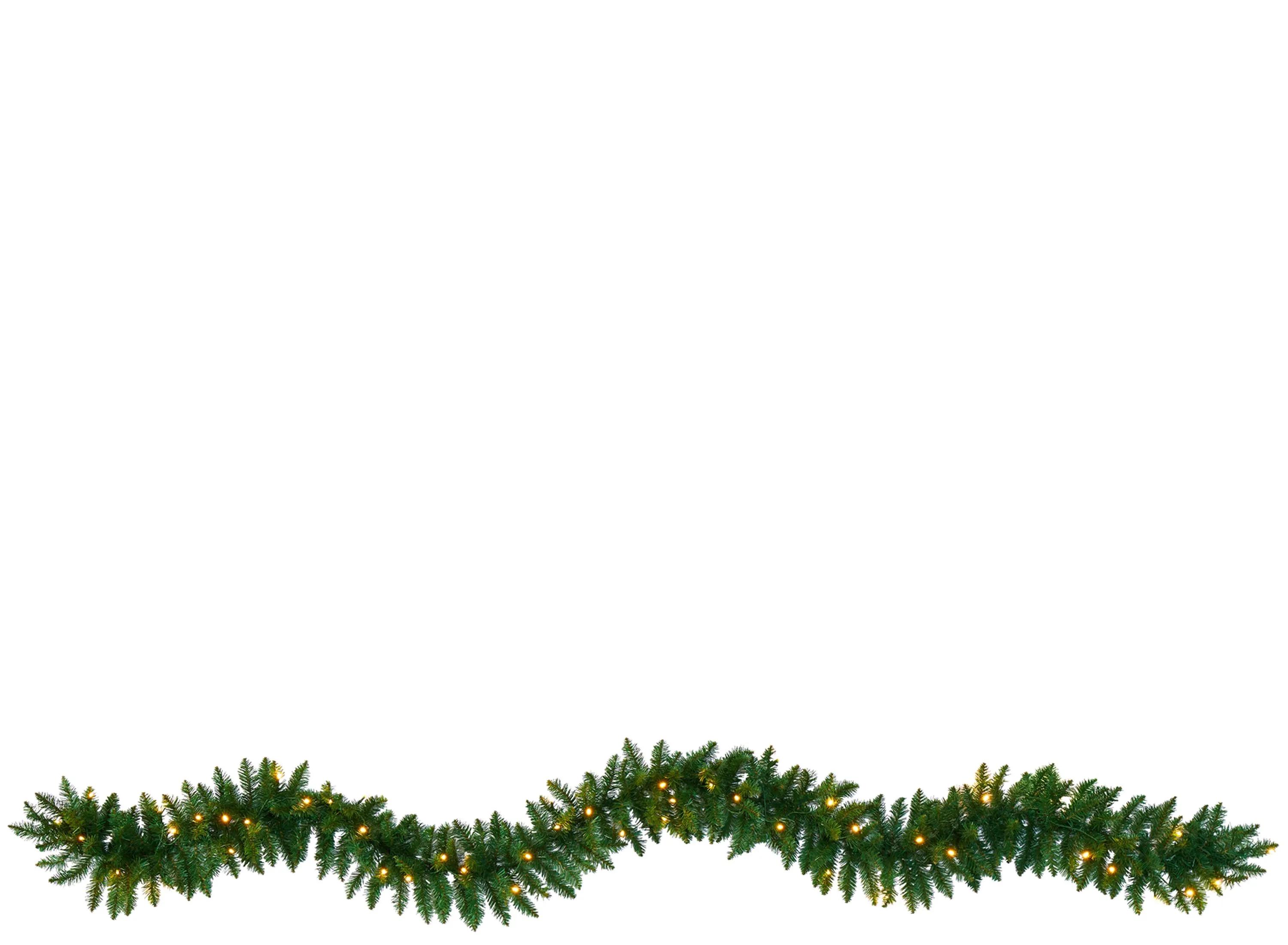 9ft. Christmas Pine Artificial Garland with 50 Warm White LED Lights